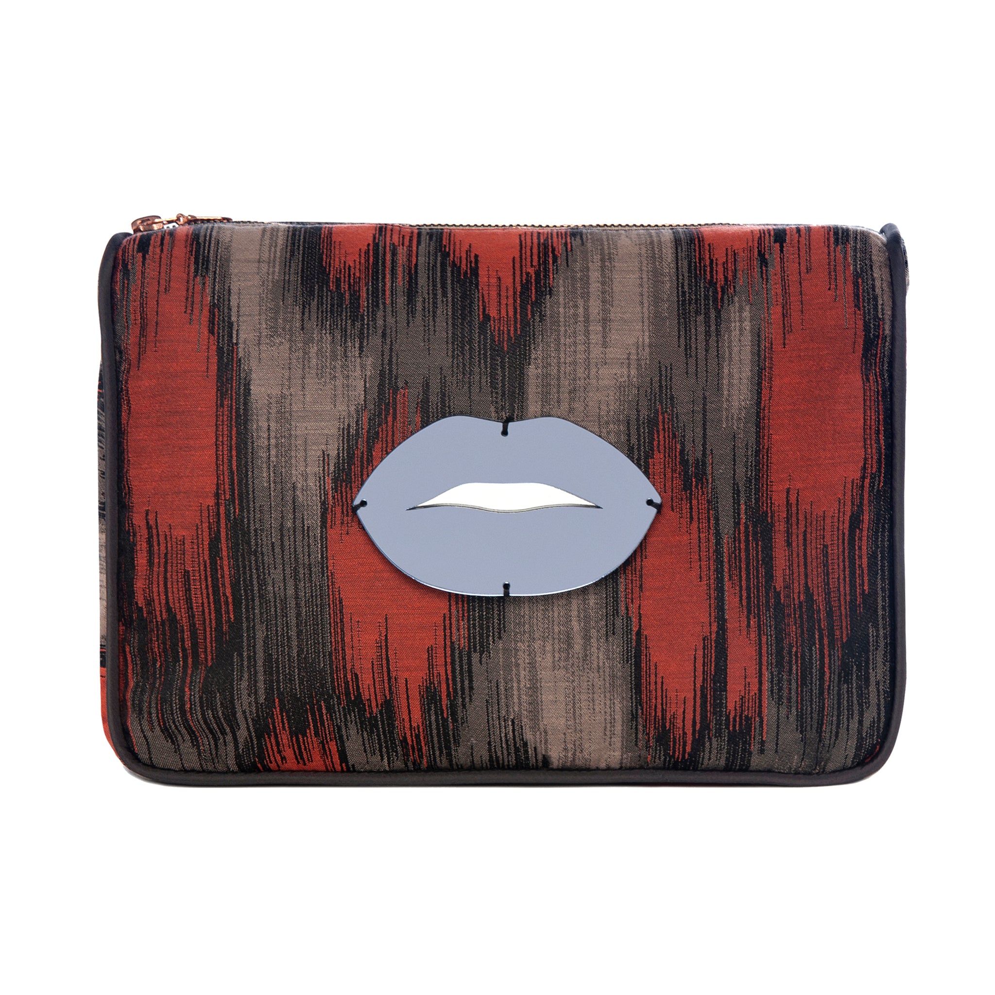 BLAZE Pouch | Terracotta Ikat Lips