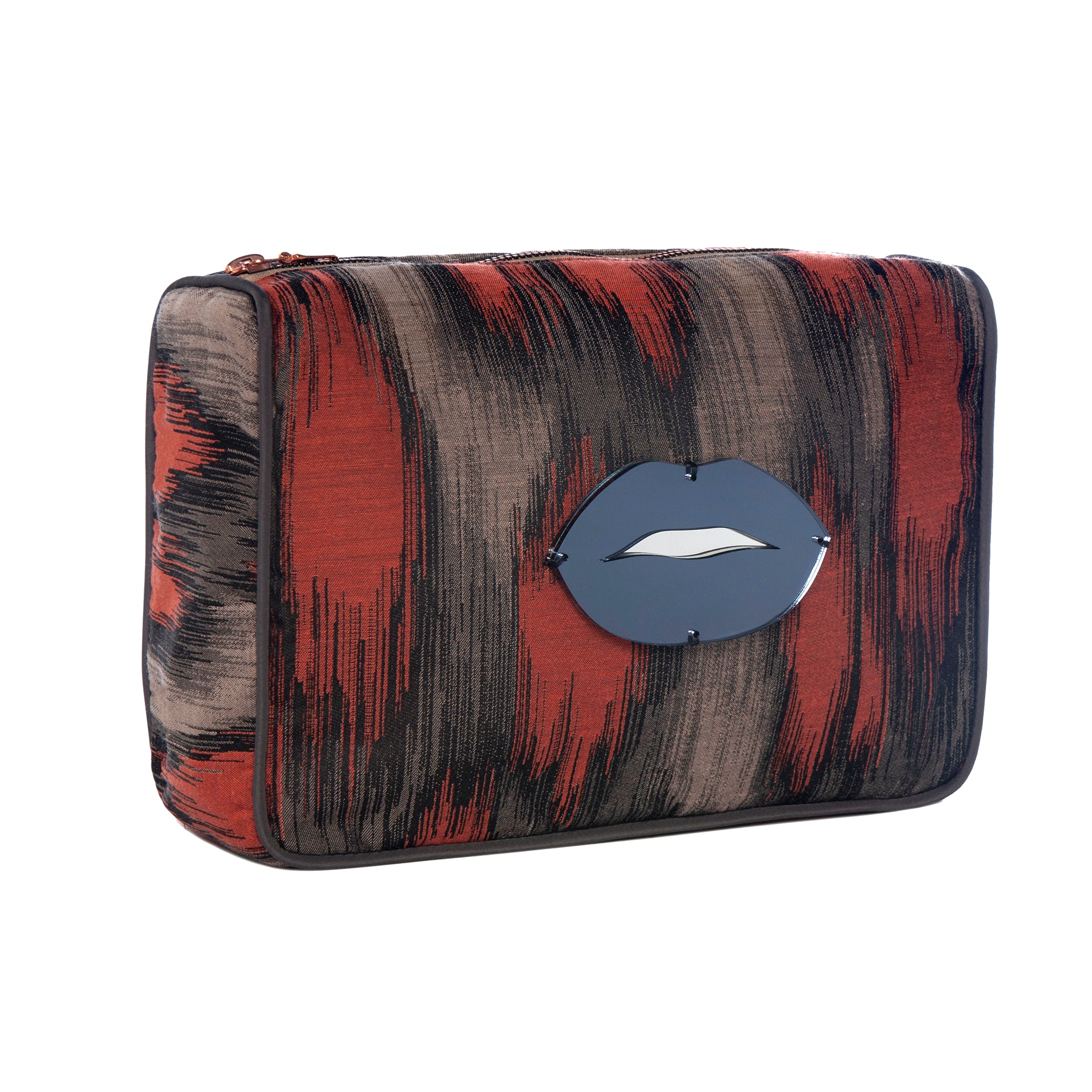 BLAZE Pouch | Terracotta Ikat Lips