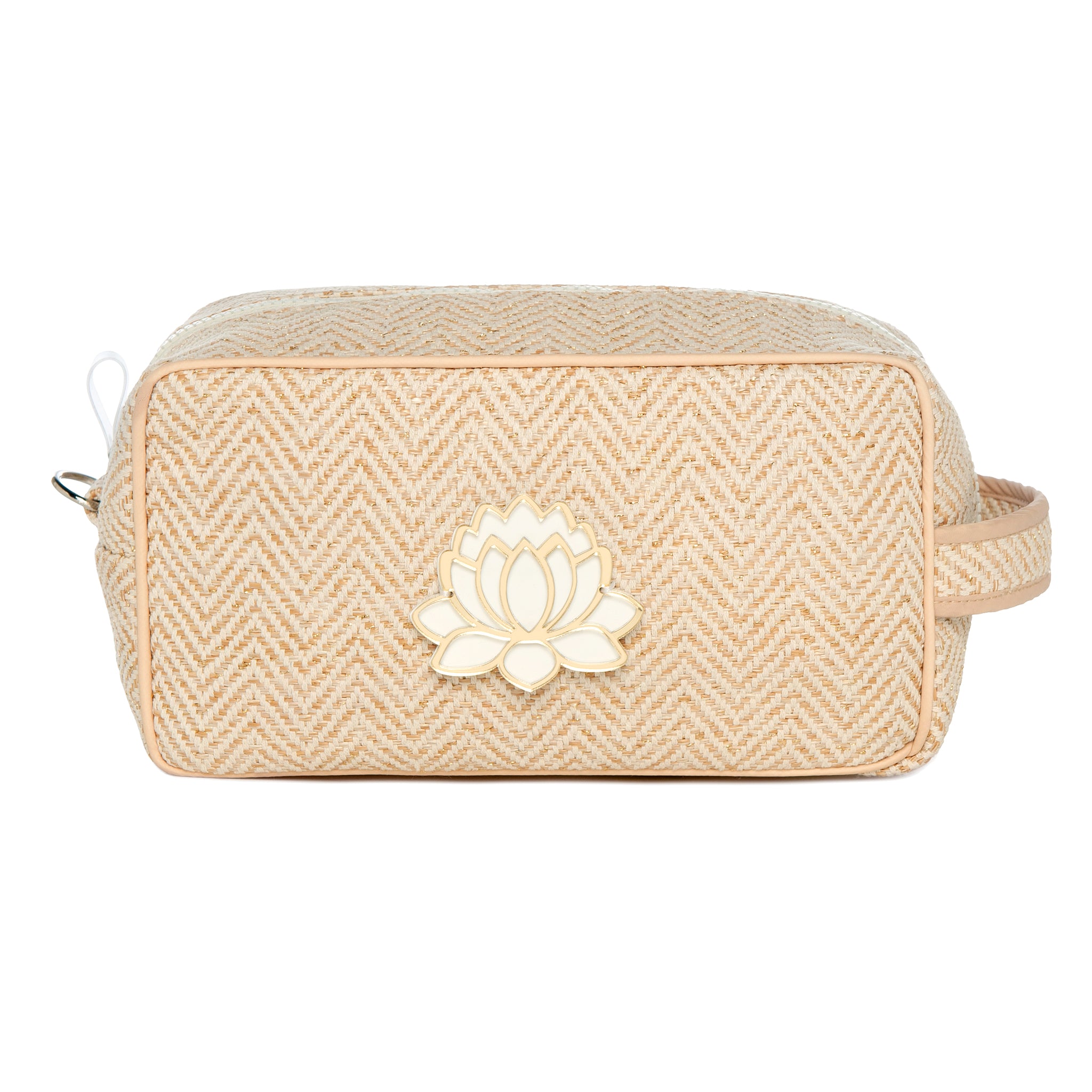 BOO Pouch | Gold Ecru Chevron Waterlily