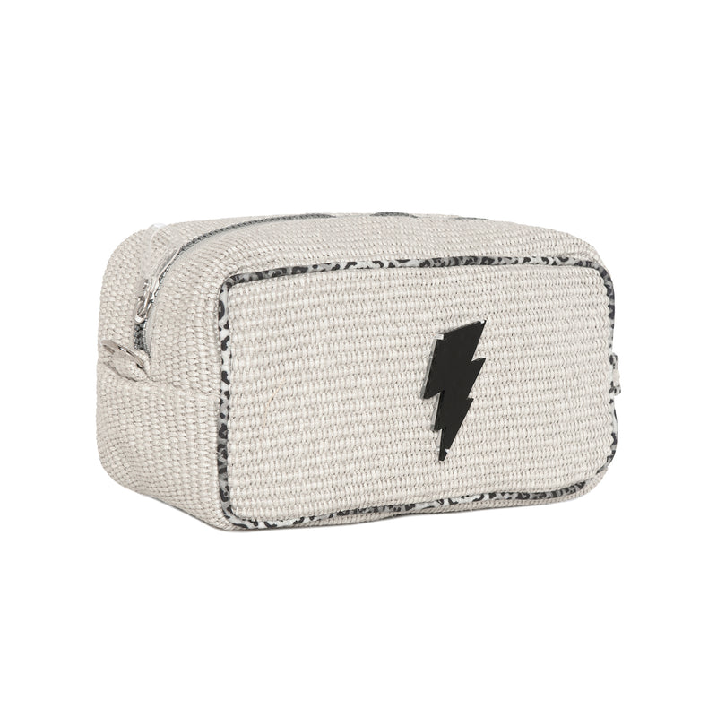 BOO Pouch | Light Grey Raffia Lightning - KOKU Concept