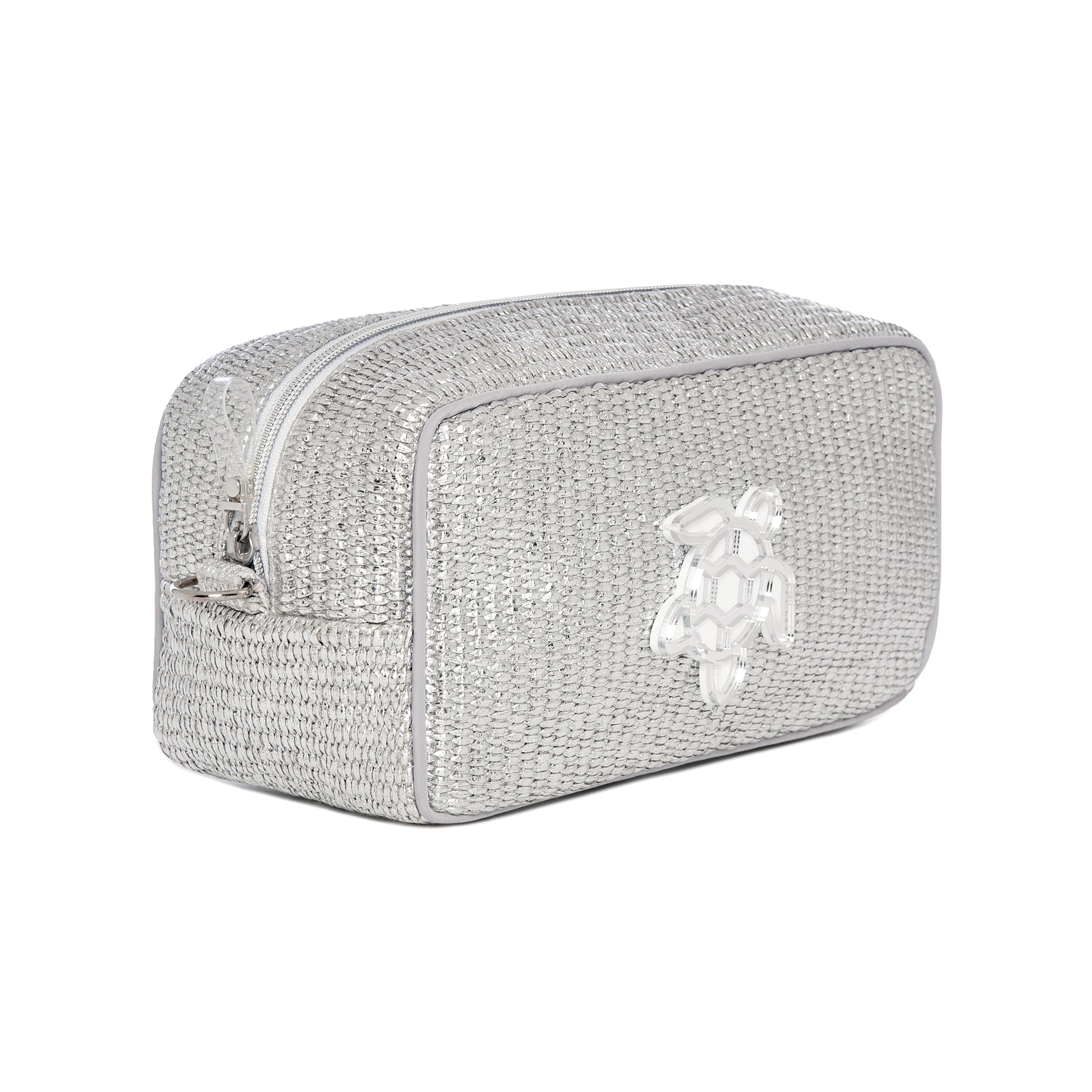 BOO Pouch | Silver Raffia Turtle
