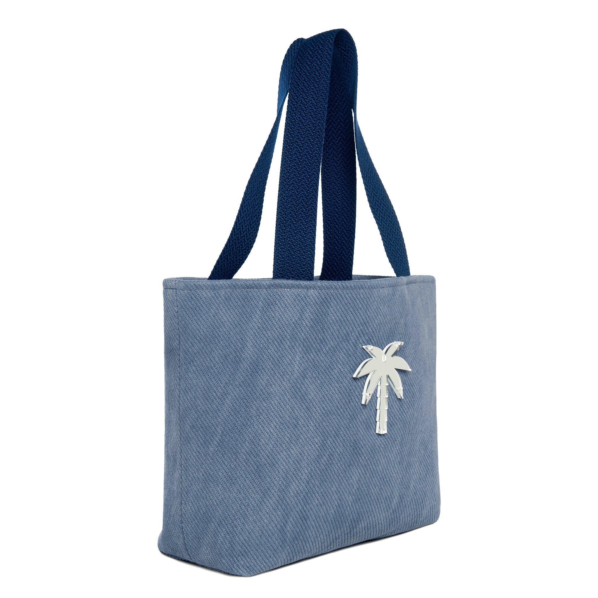 FIFI Small Tote bag | Blue Diagonal Palm tree