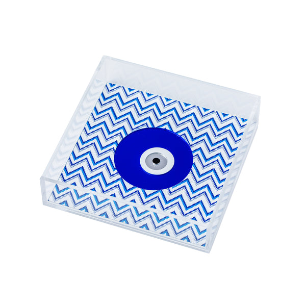 DORETE Tray |  Blue Chevron Evil Eye - KOKU Concept