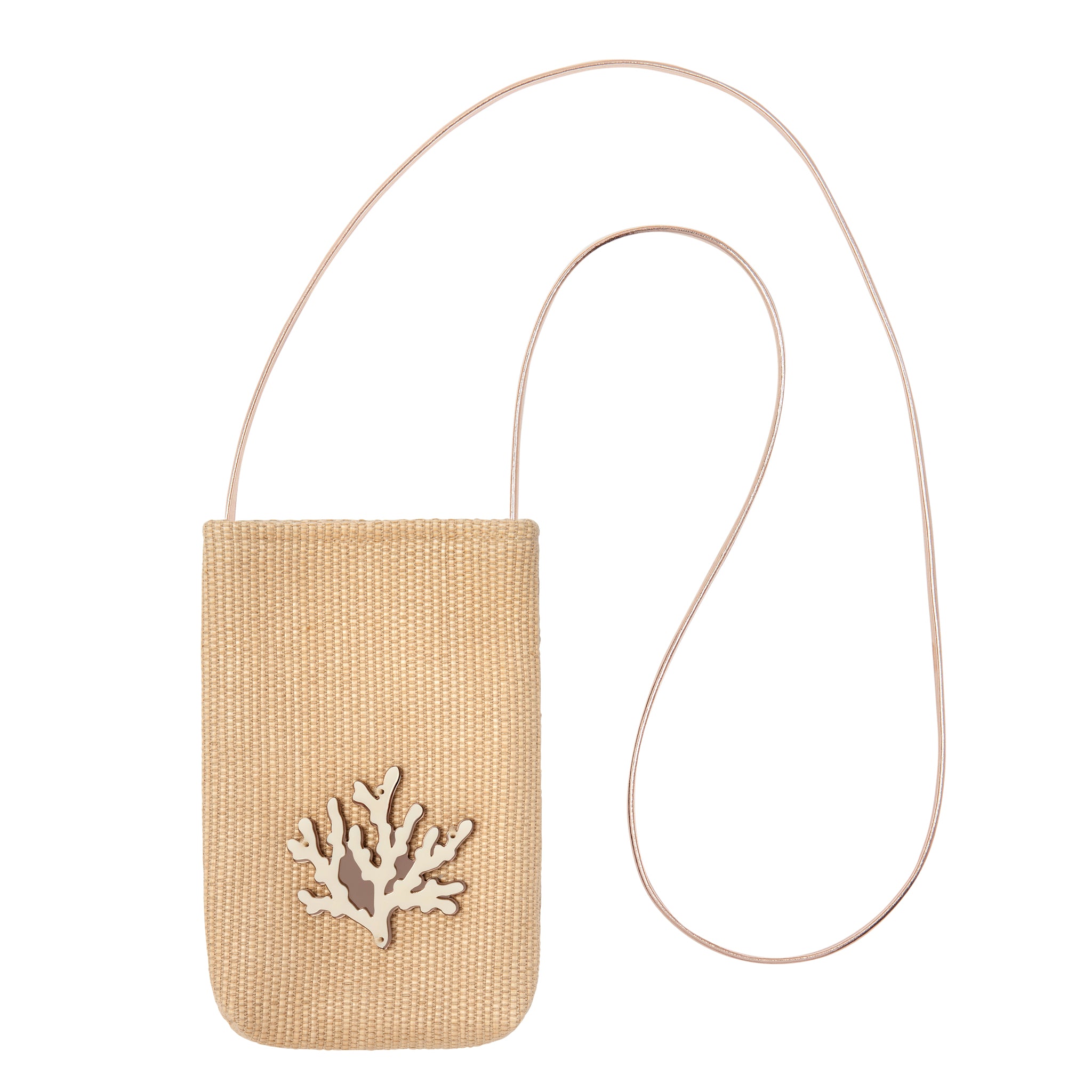 EV Phone Pouch | Beige Stamp Coral