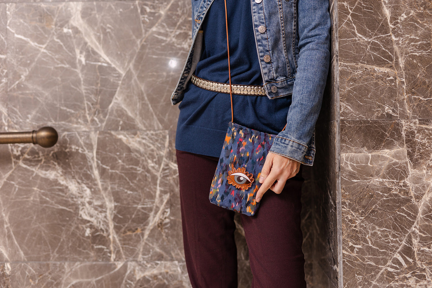 EV Phone Pouch | Blue Paint Brush Evil Eye