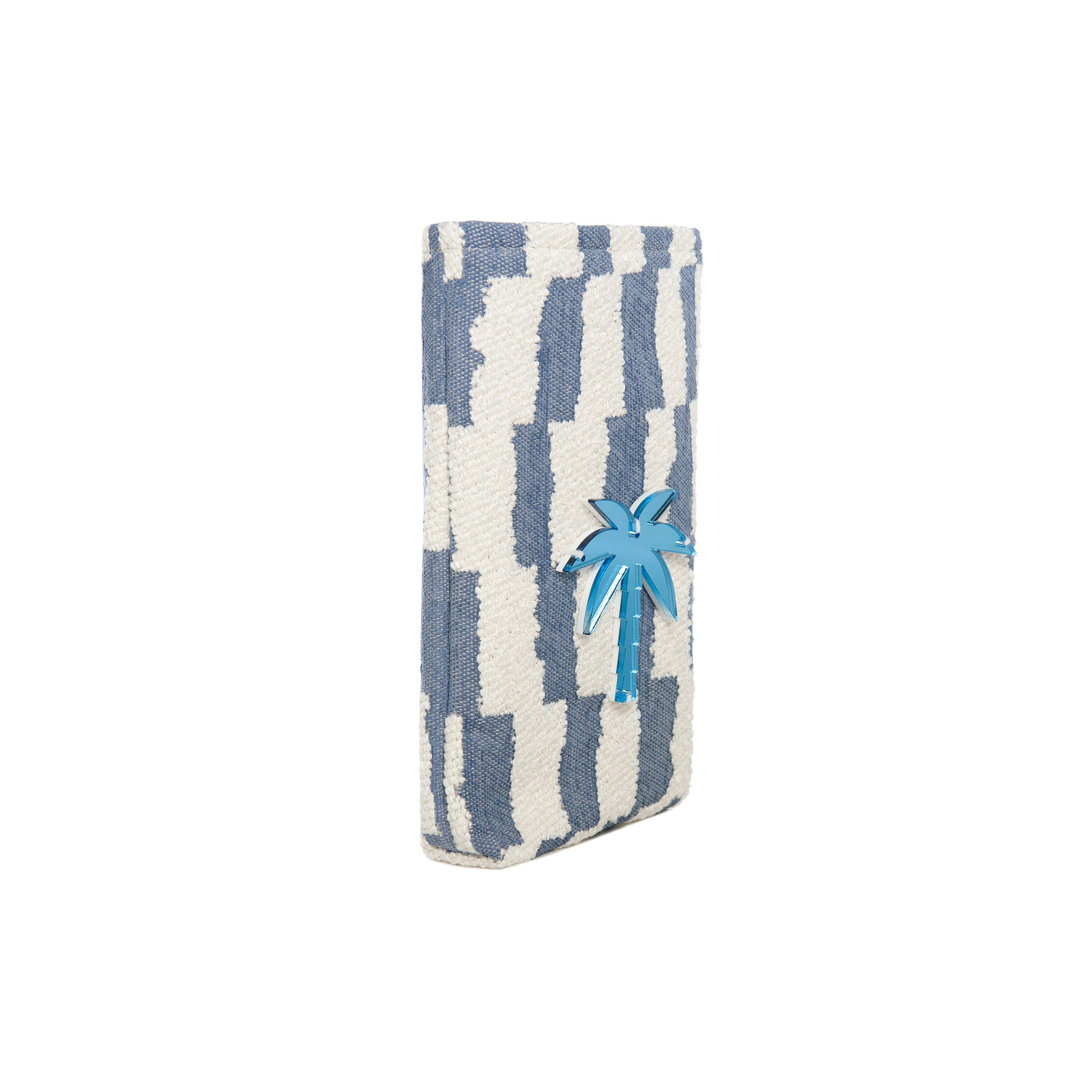 EV Phone Pouch | Blue White Brick Palm Tree