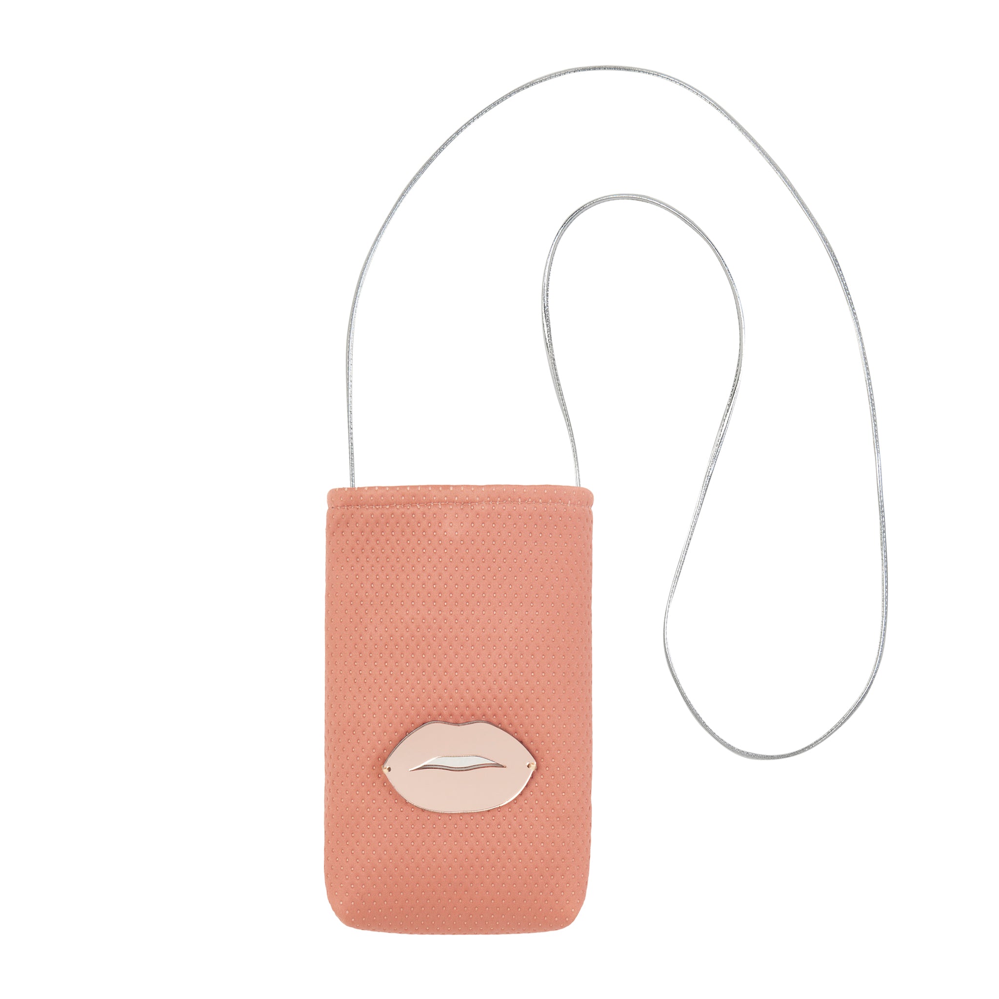 EV Phone Pouch | Dusty Pink Dots Lips