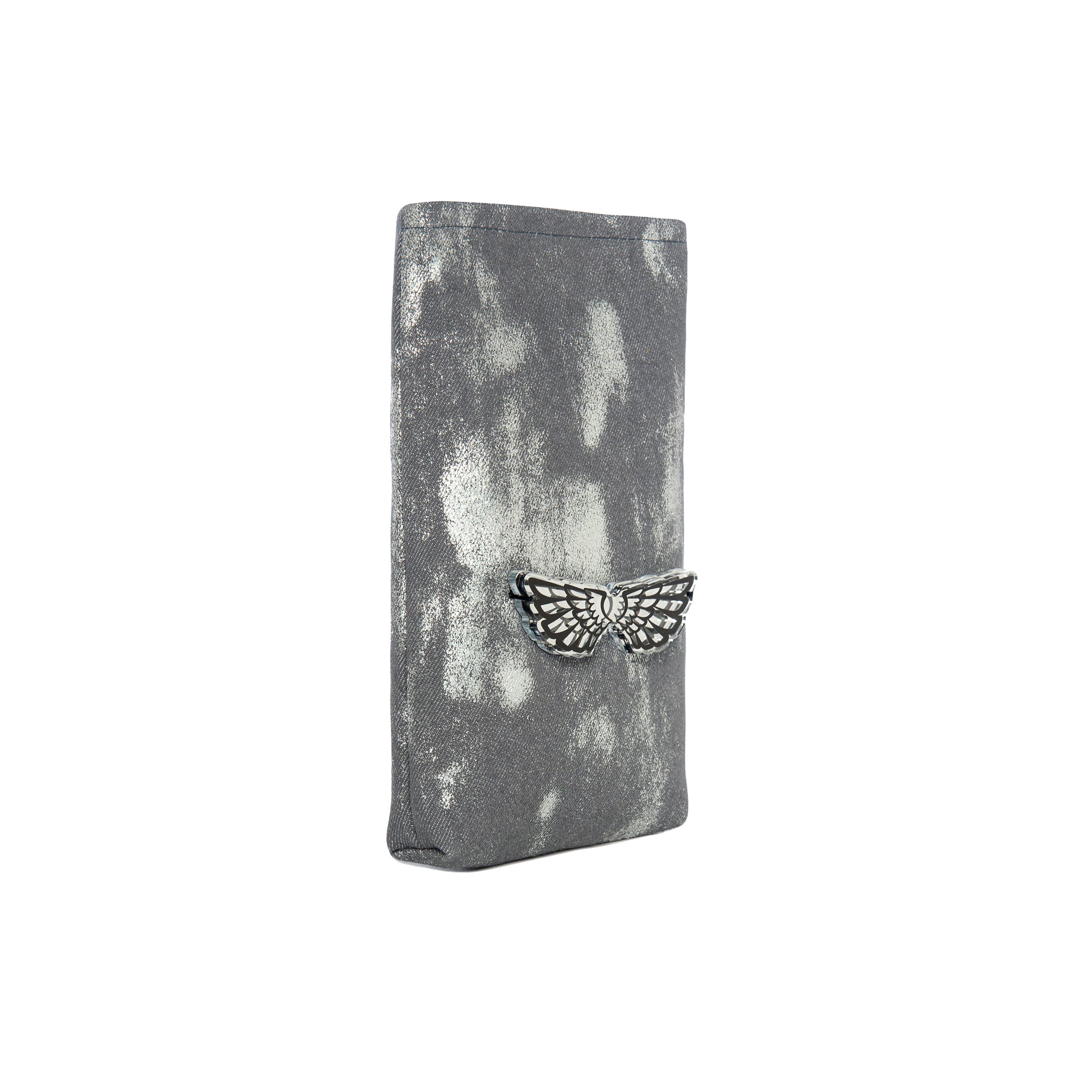 EV Mobile Pouch | Grey Shiny Canvas Wings