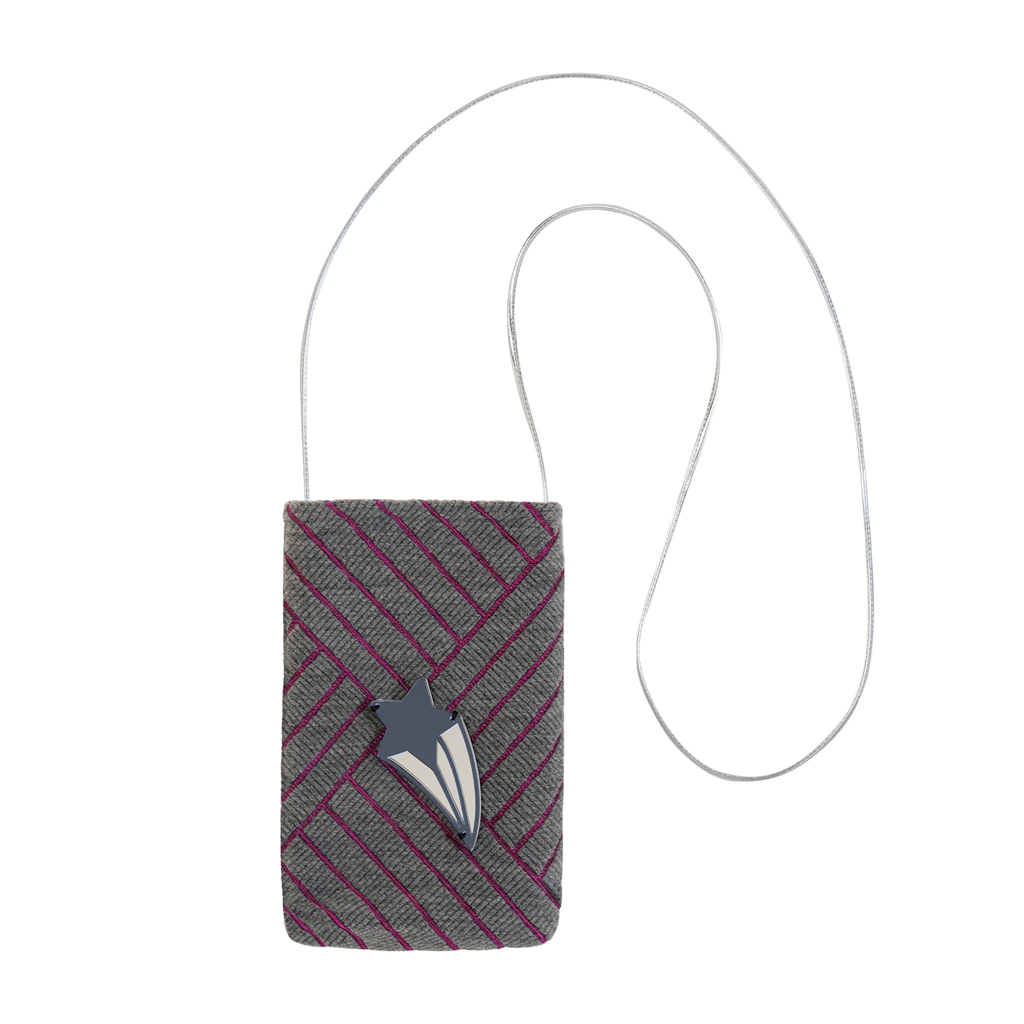 EV Mobile Pouch | Grey Fuschia Stripes Shooting Star