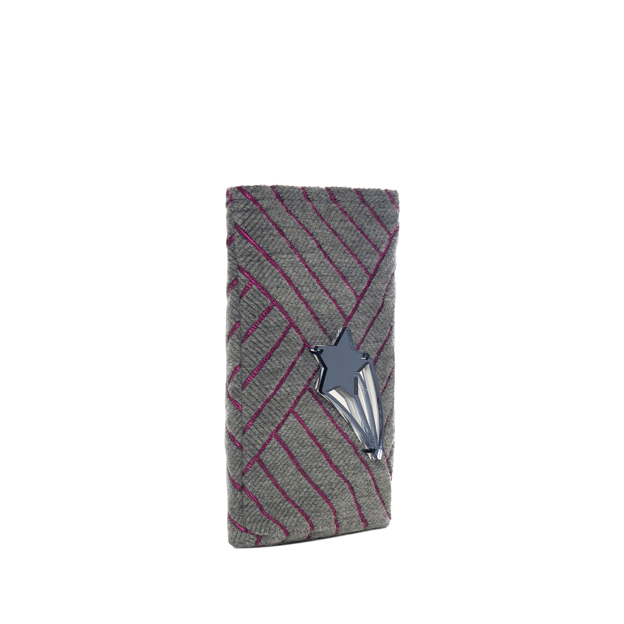 EV Mobile Pouch | Grey Fuschia Stripes Shooting Star