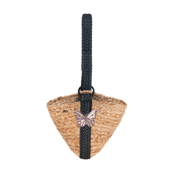 FEDRA Mini Straw Bag | Black Butterfly - KOKU Concept