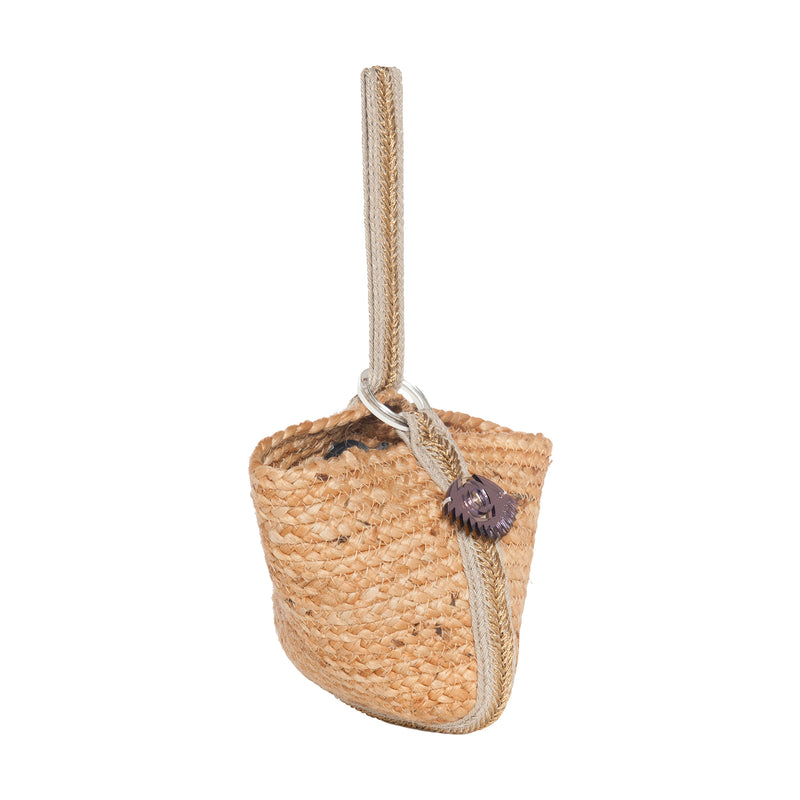 FEDRA Mini Straw Bag | Natural Copper Evil Eye - KOKU Concept