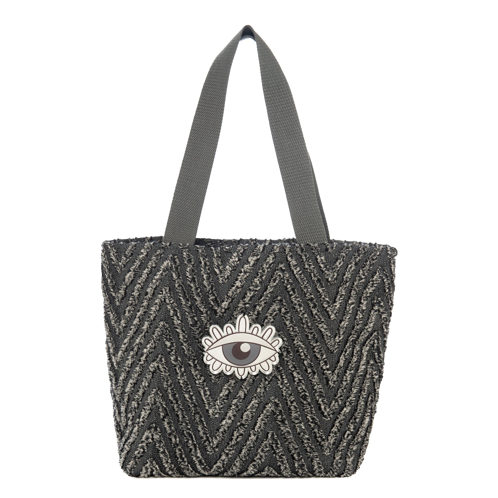 FIFI Small Tote bag | Black Fringe Evil Eye