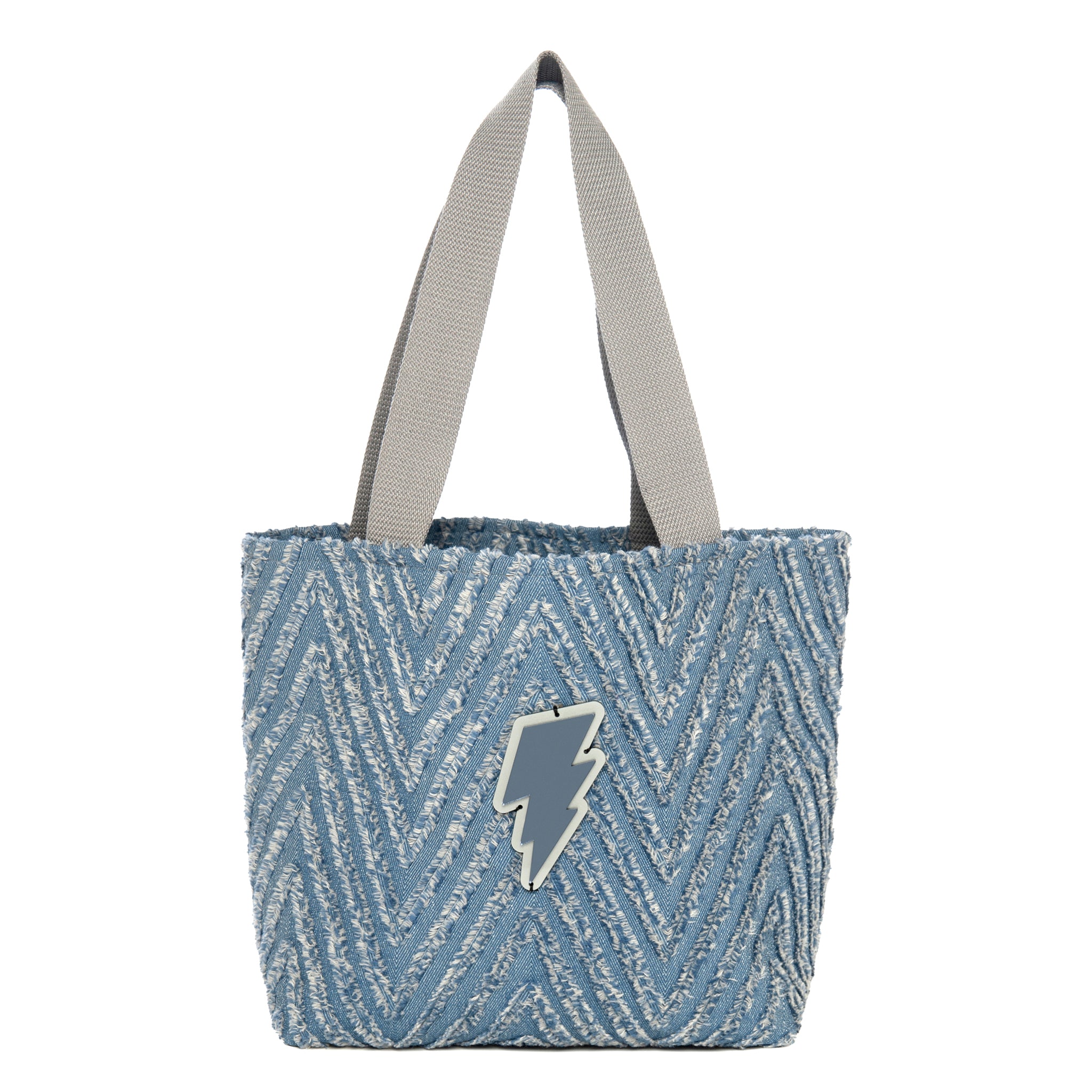 FIFI Small Tote bag | Light Blue Fringe Lightning
