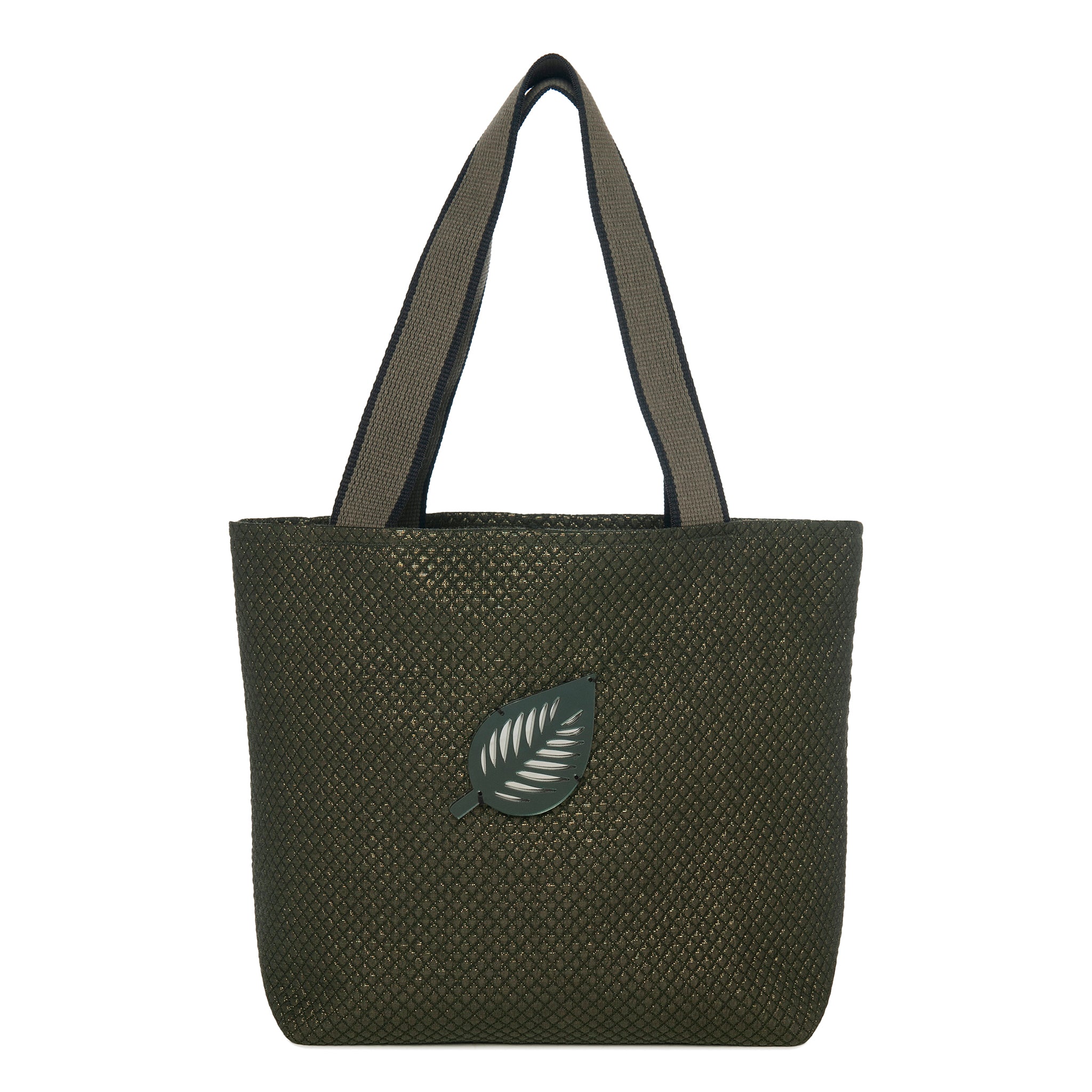 FIFI Small Tote bag | Shinny Dark Green Leaf