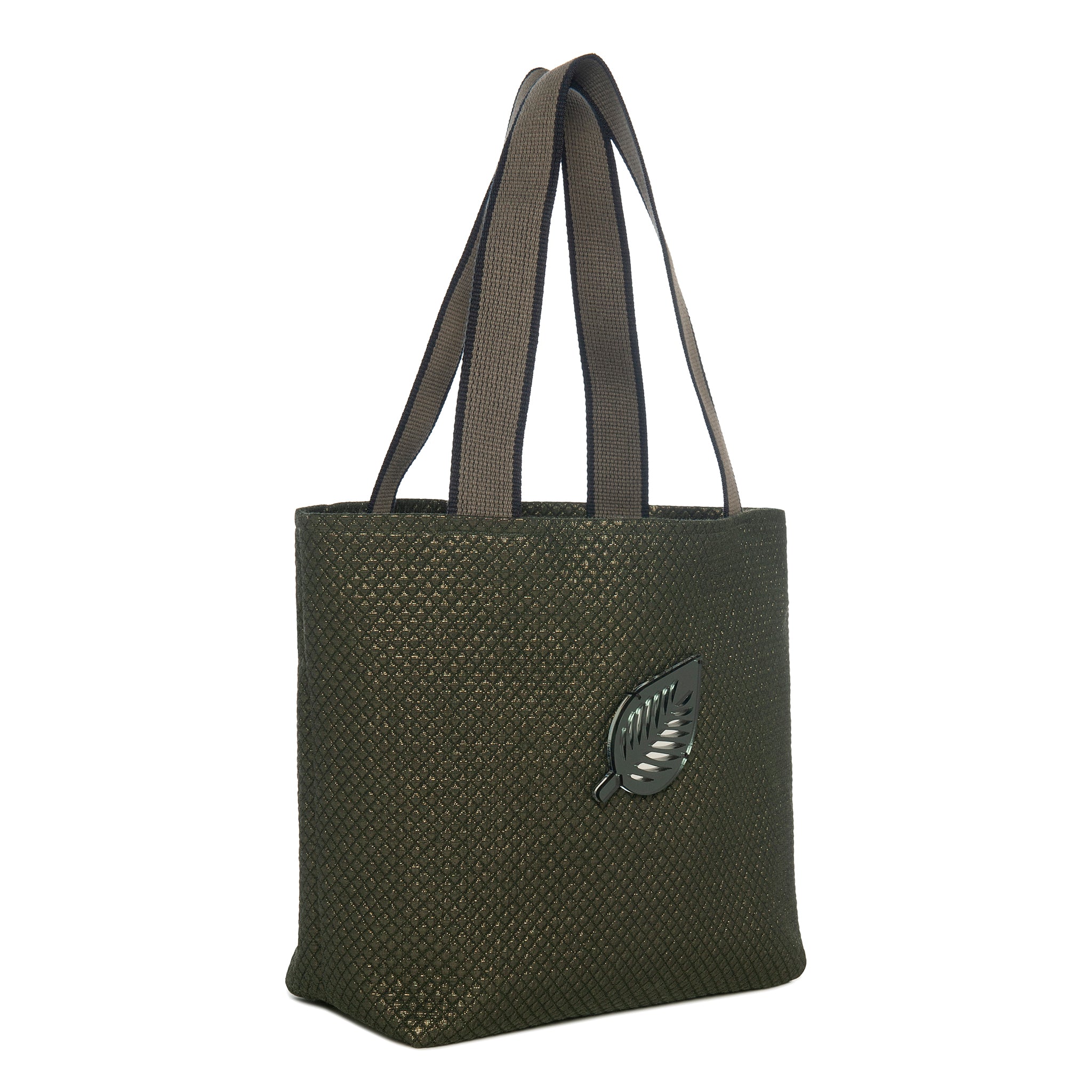 FIFI Small Tote bag | Shinny Dark Green Leaf
