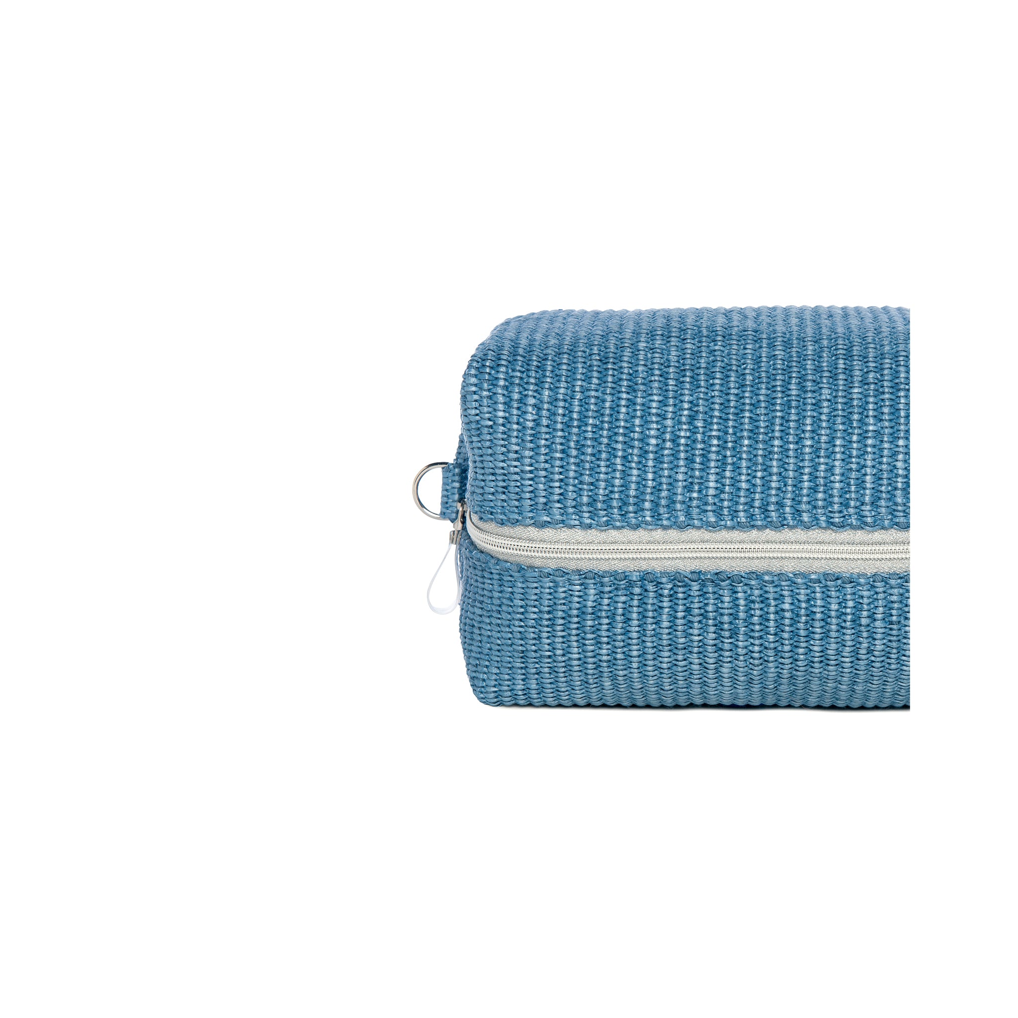 JUJU Pouch | Blue Sea Raffia Palm Tree