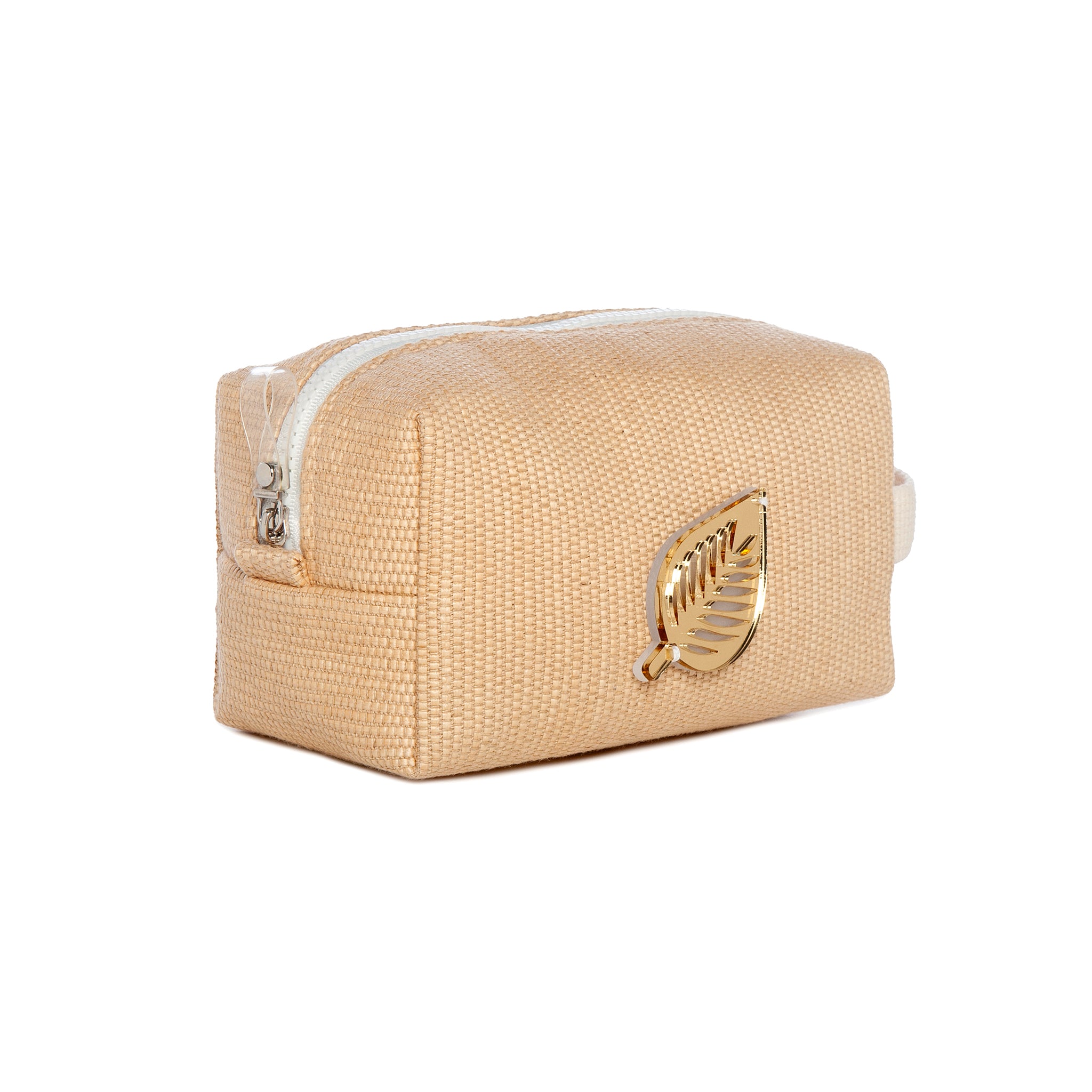 HAZEL Pouch | Beige Stamp Leaf