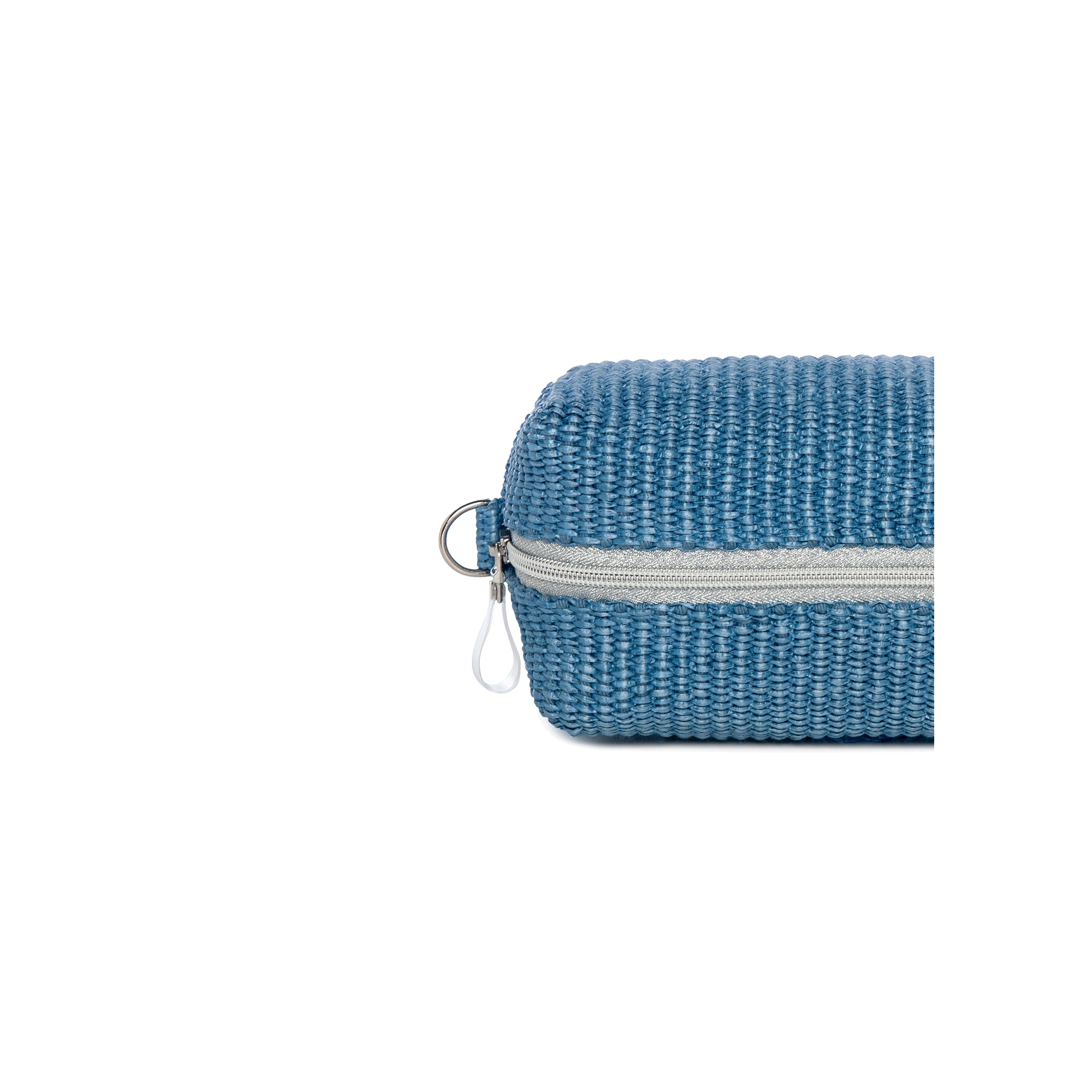 HAZEL Pouch | Blue Sea Raffia Waterlily