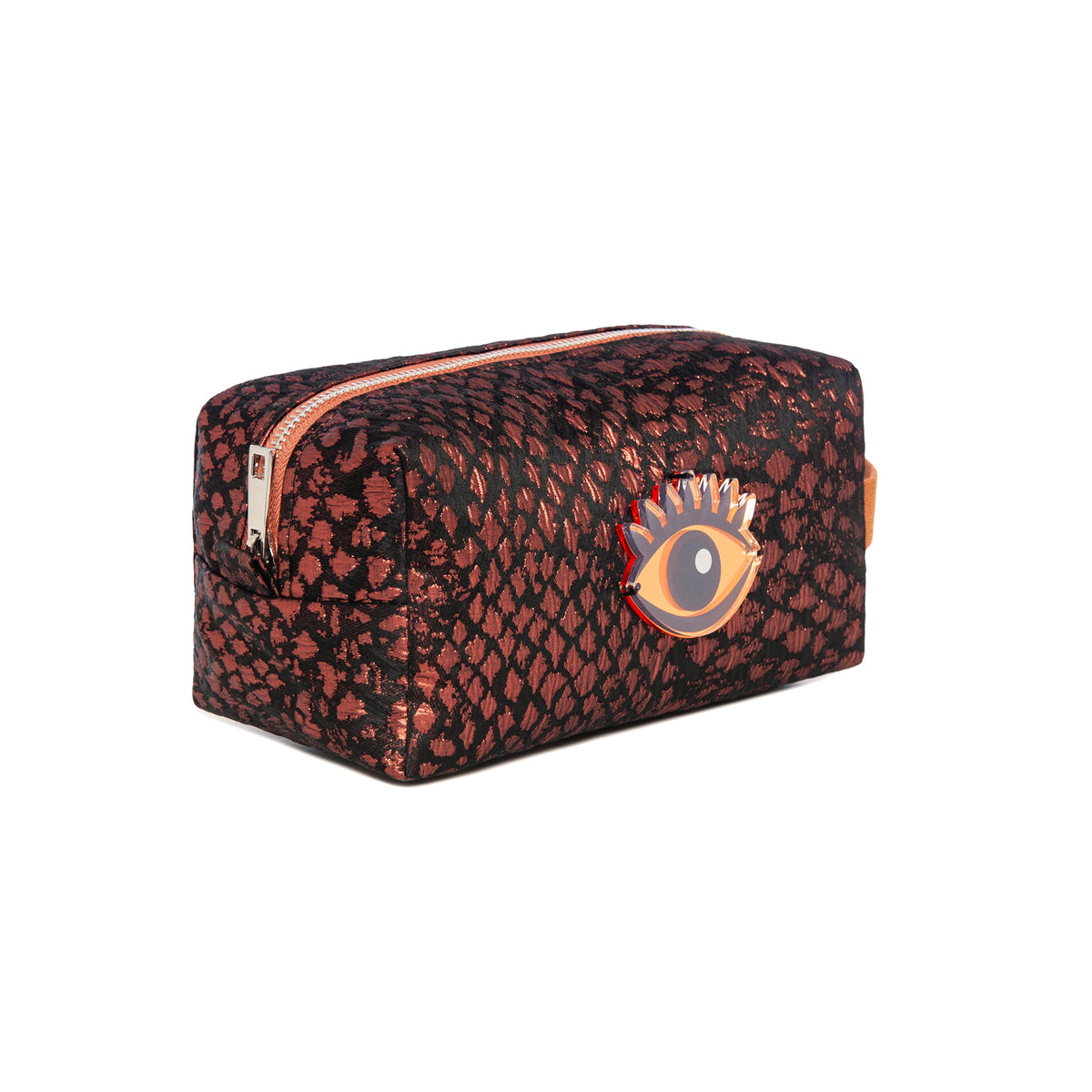 HAZEL Pouch | Copper Croc Evil Eye