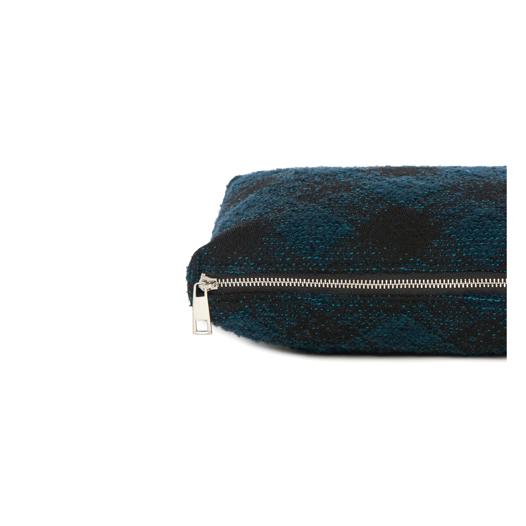 INES Pouch | Blue Black Check Heart