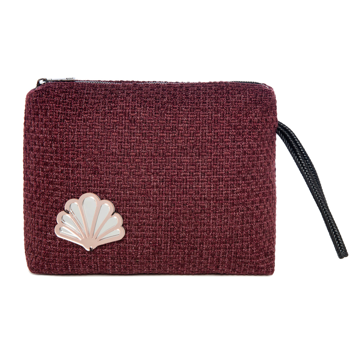 INES Pouch | Burgundy Woven Peacock