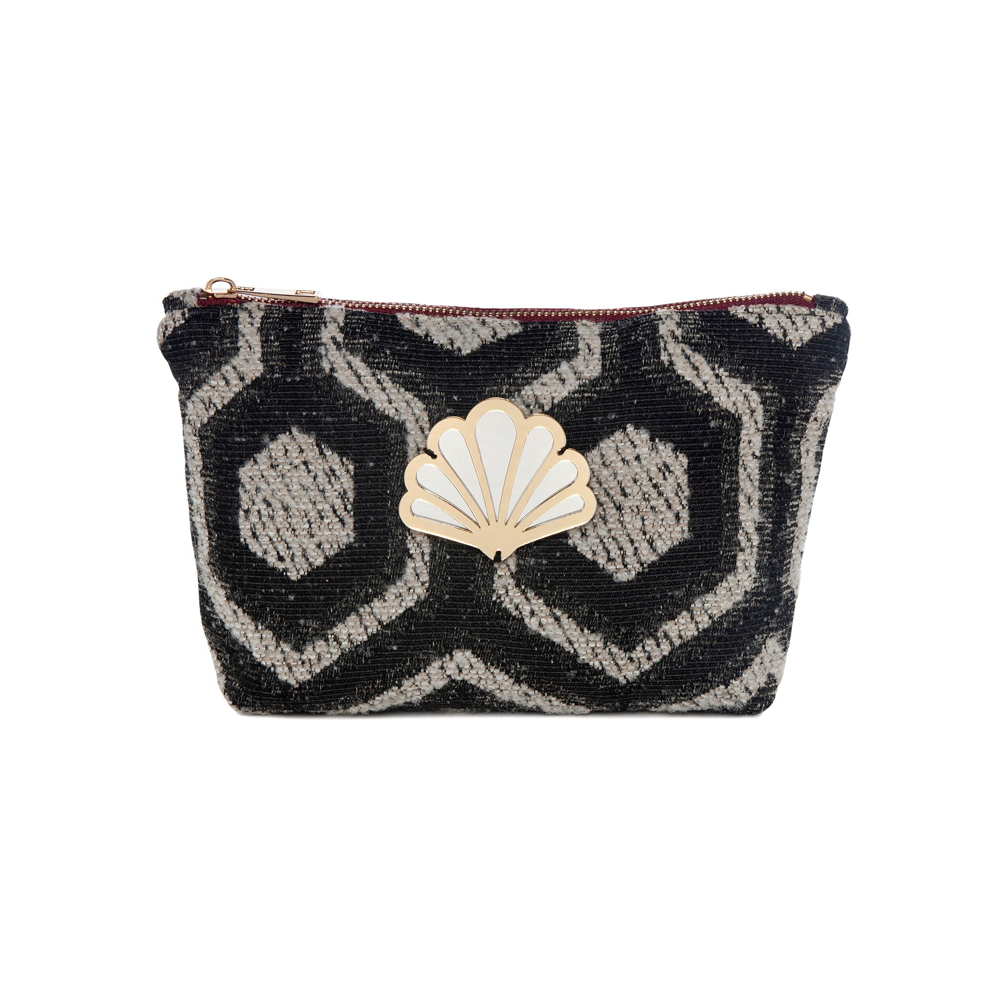 MARGO Pouch | Grey Hexagon Peacock