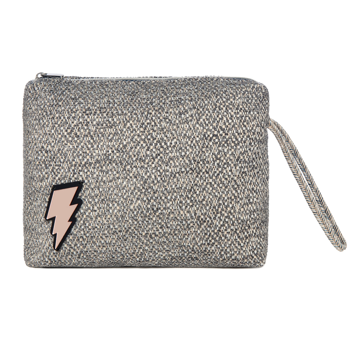 INES Pouch | Mixed Grey Dots Lightning