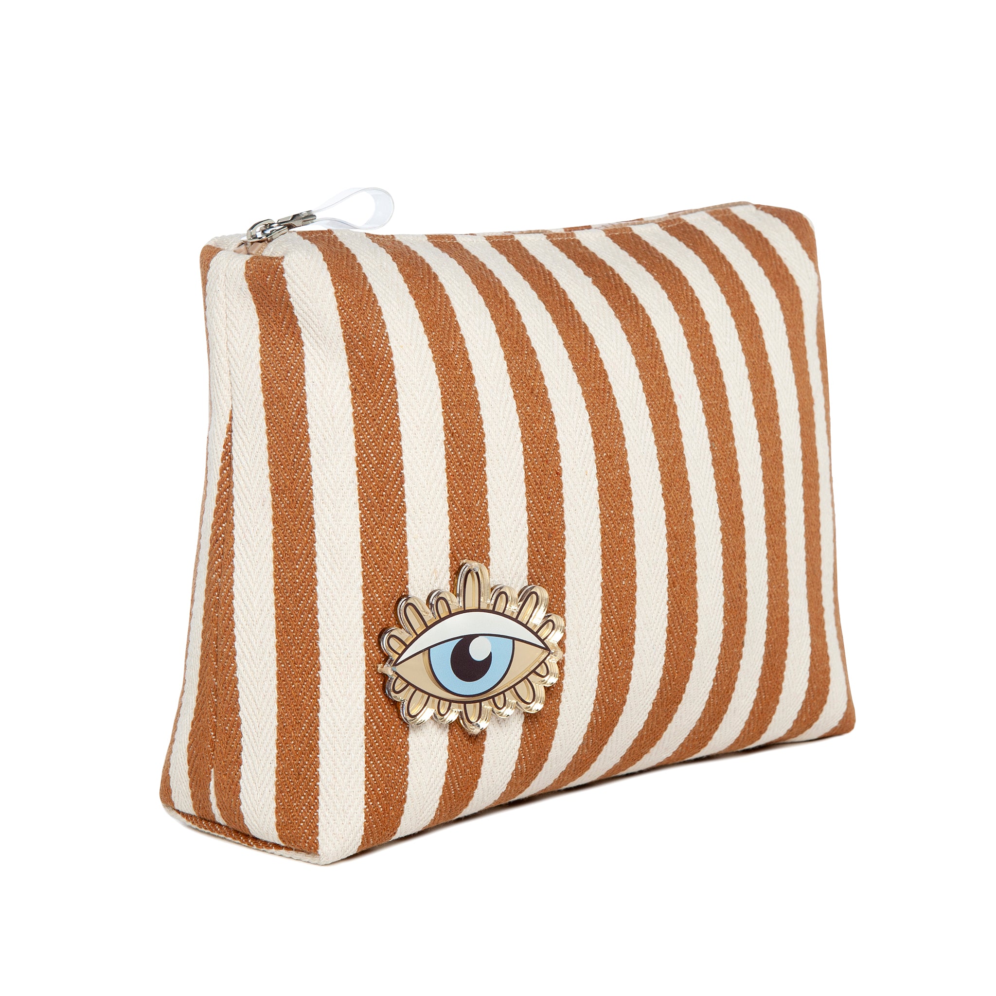 INES Pouch | Mocha Stripes Evil Eye