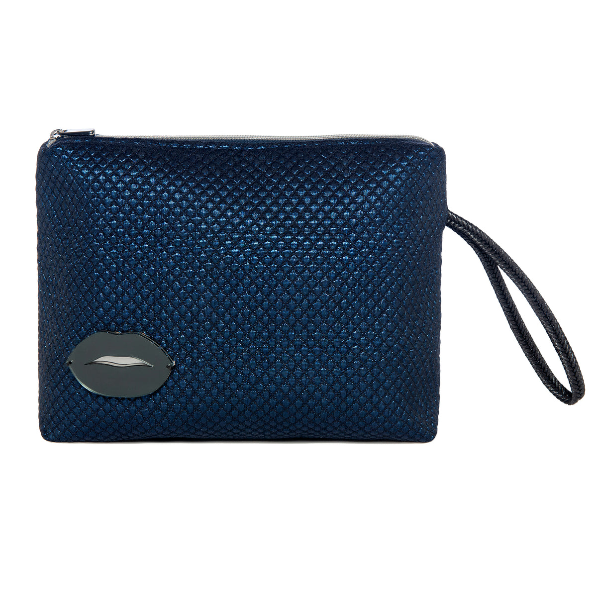 INES Pouch | Shinny Padded Navy Lips