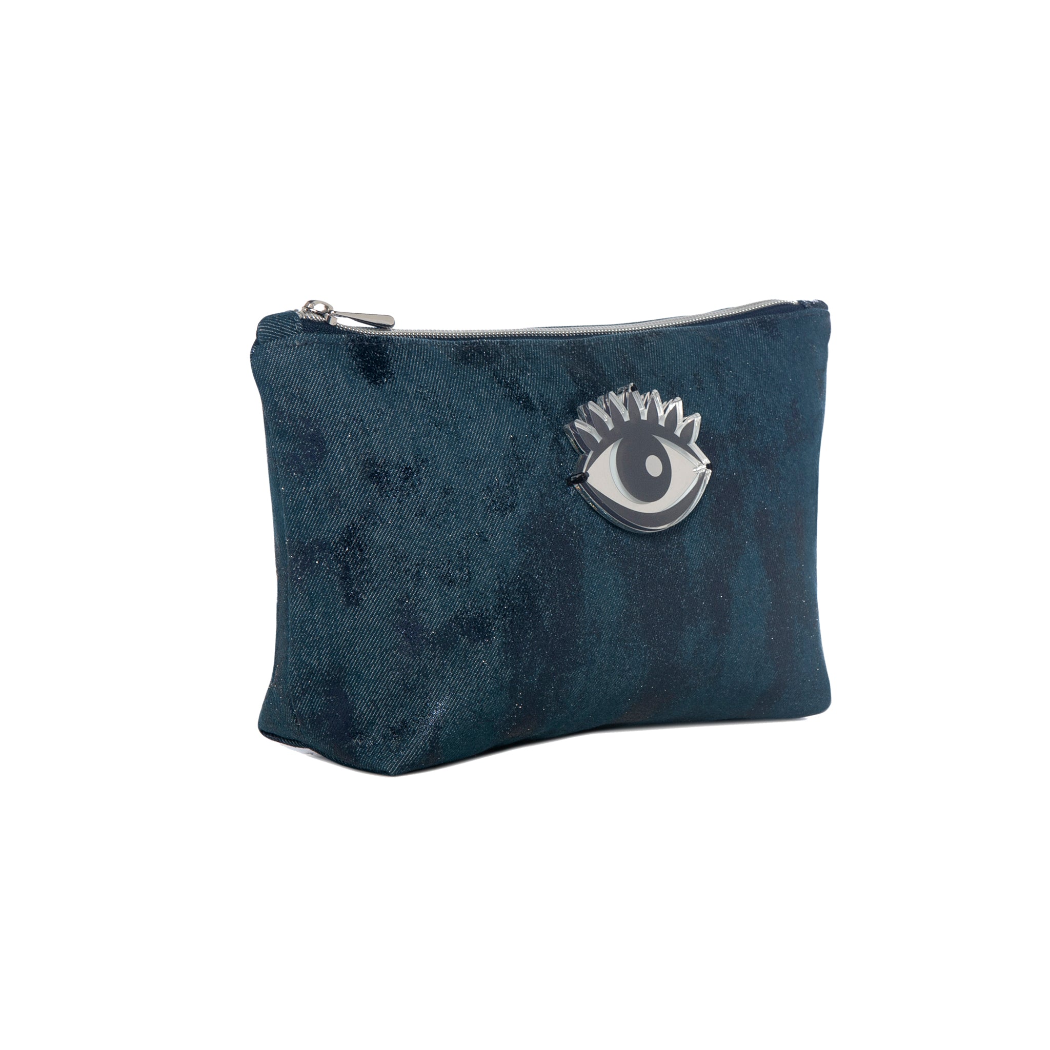 MARGO Pouch | Blue Shinny Canvas Eye