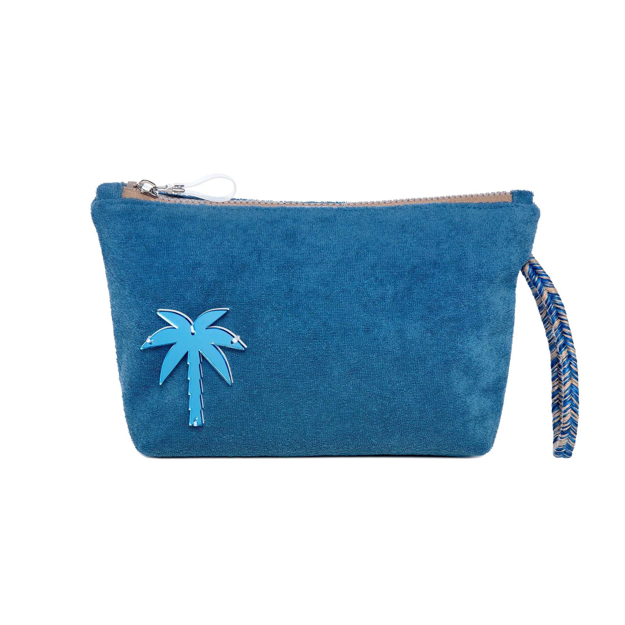 MARGO Pouch | Blue Towel Palm Tree