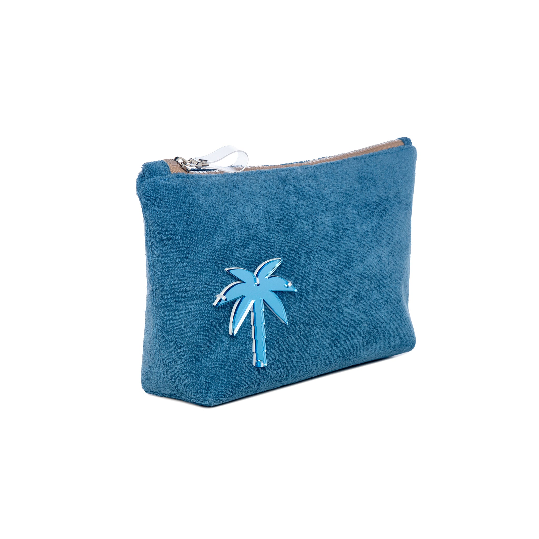 MARGO Pouch | Blue Towel Palm Tree
