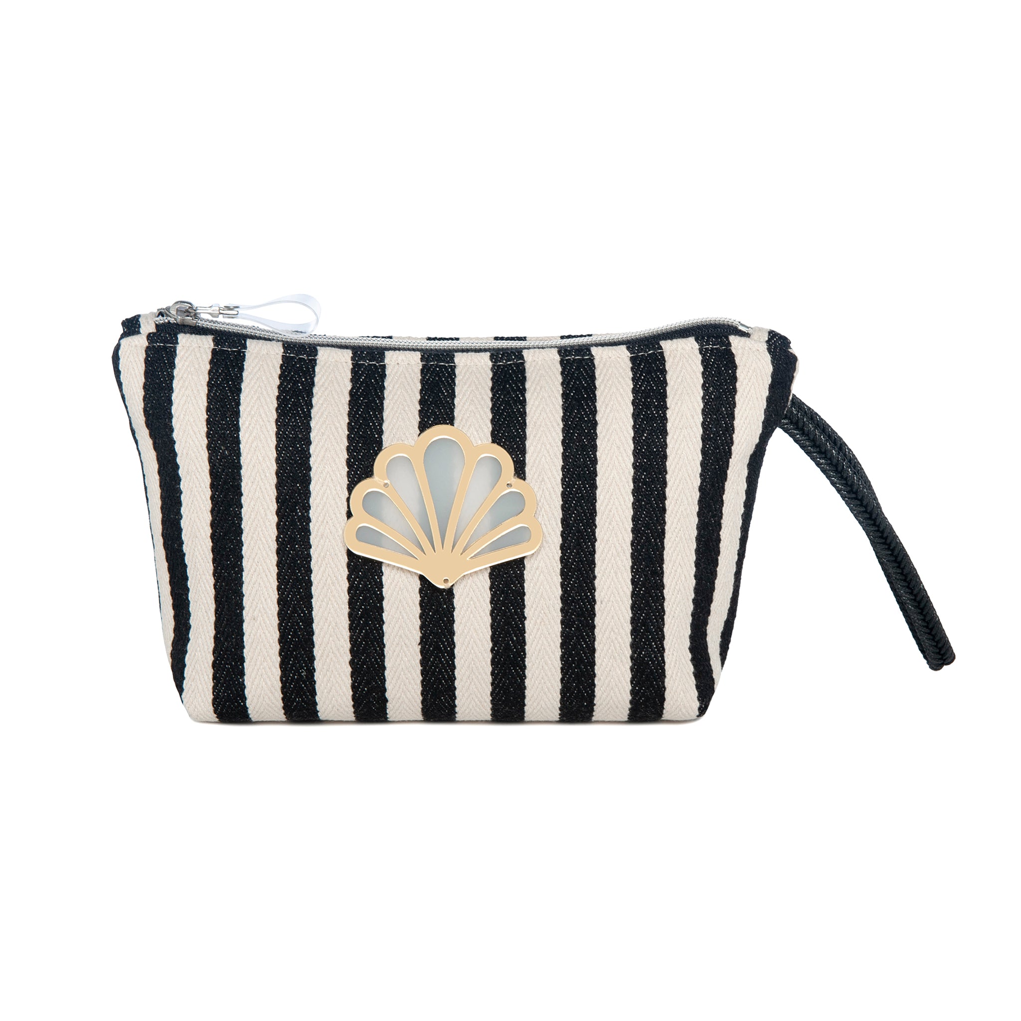 MARGO Pouch | Black Stripes Peacock