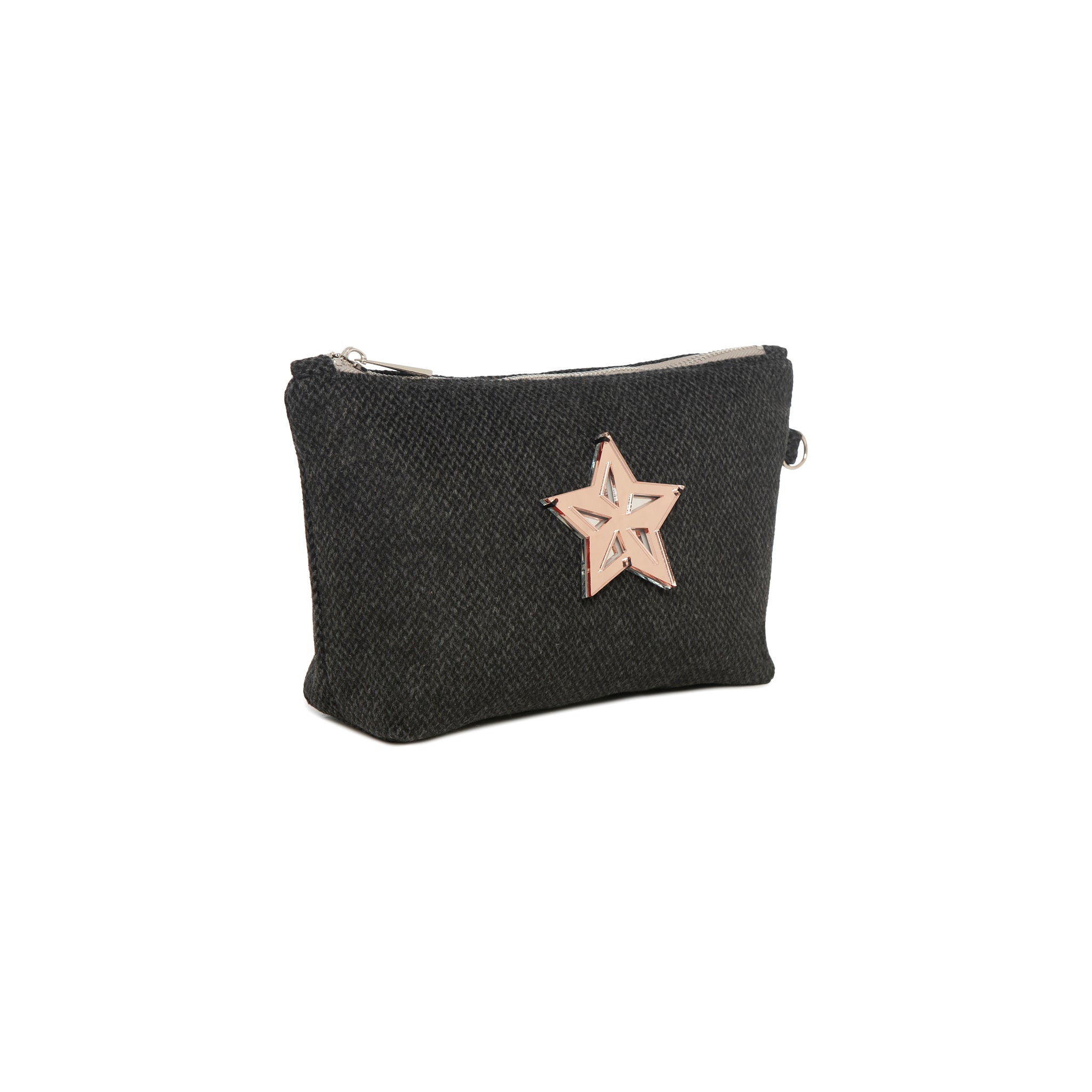MARGO Pouch | Dark Grey Chevron Star