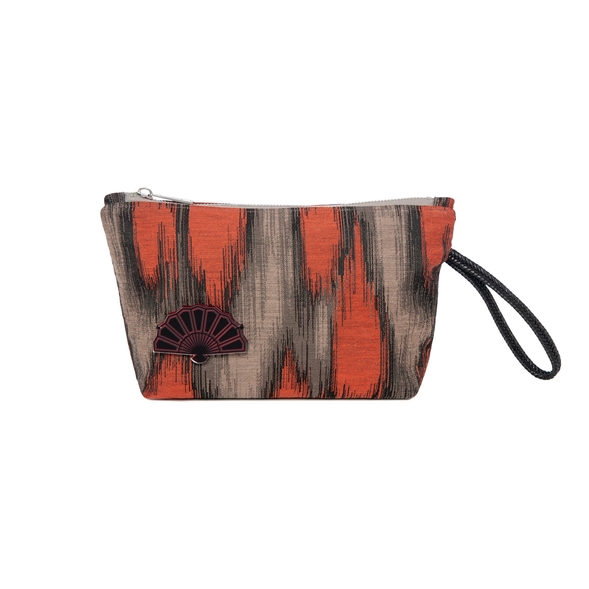 MARGO Pouch | Terracotta Ikat Fan