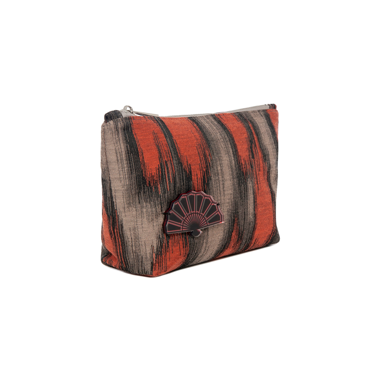 MARGO Pouch | Terracotta Ikat Fan