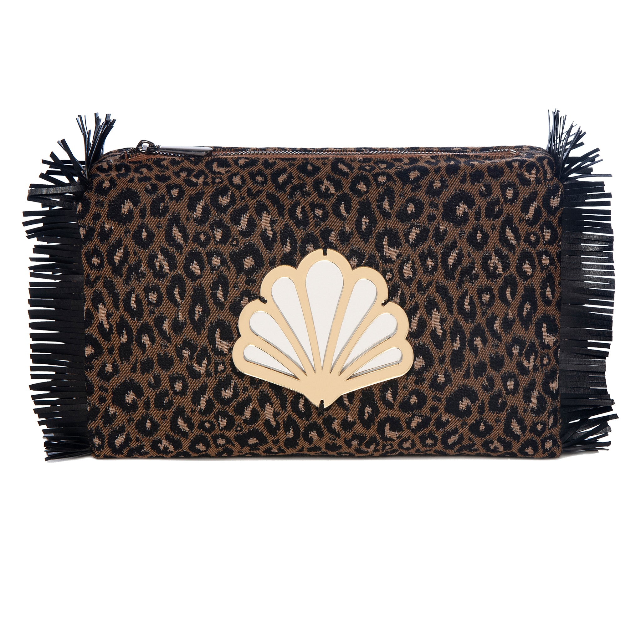 MELISSA Pouch | Khaki Animal Peacock