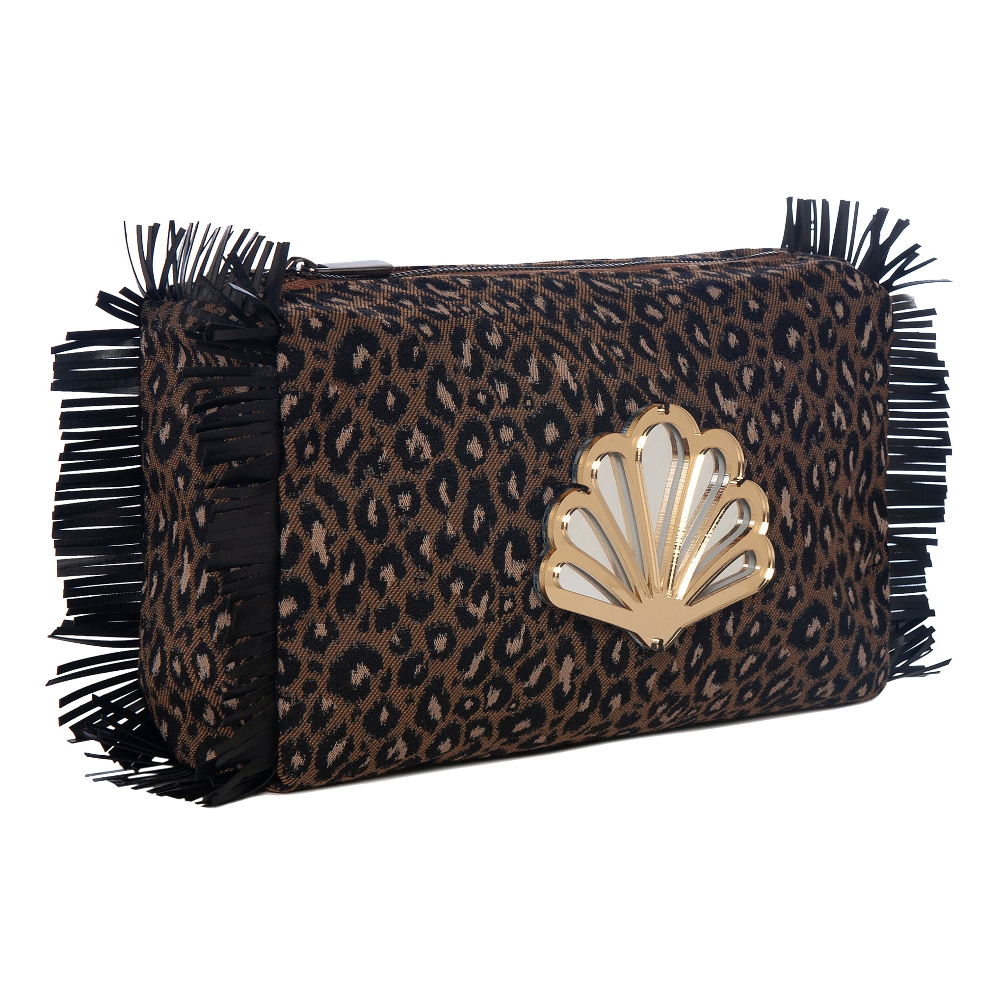 MELISSA Pouch | Khaki Animal Peacock