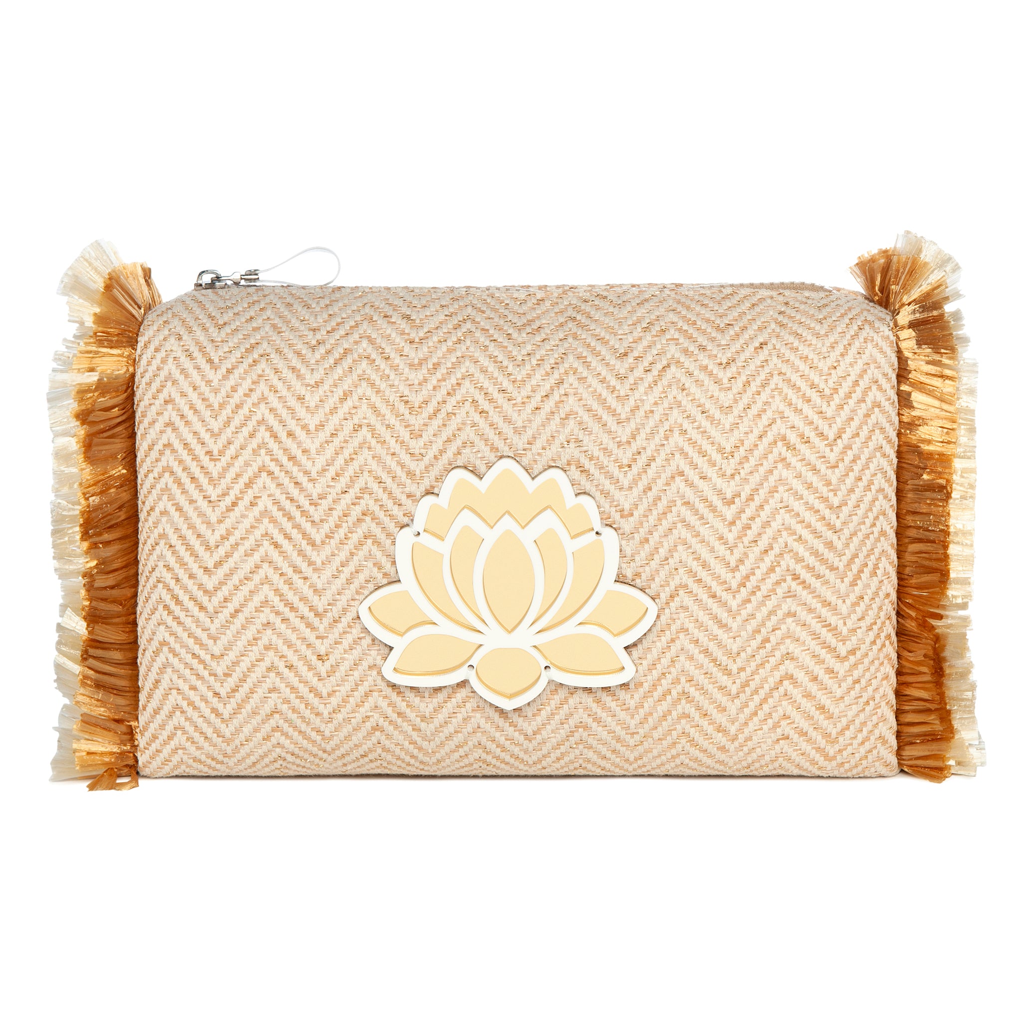 MELISSA Pouch | Gold Ecru Chevron Waterlily