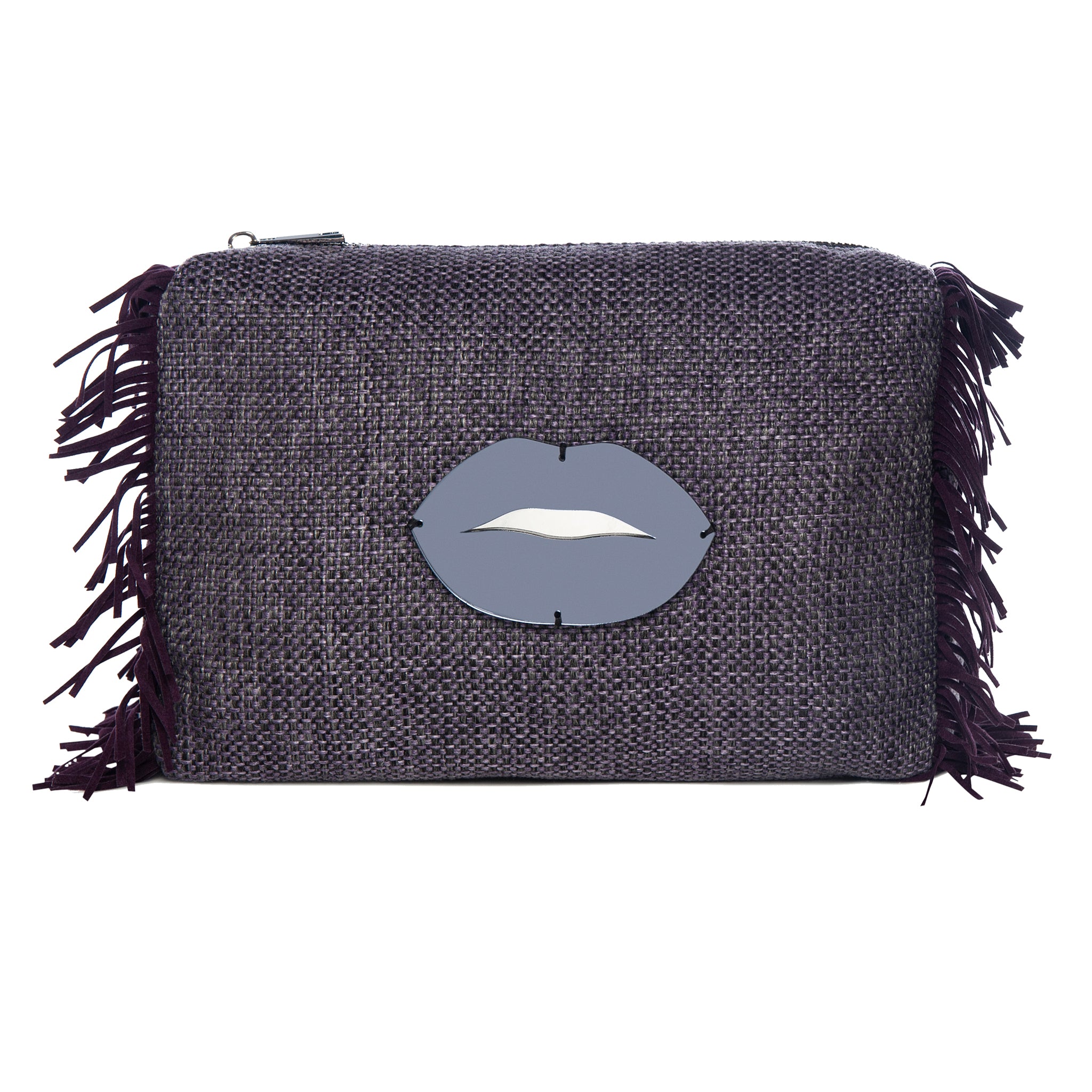 MELISSA Pouch | Purple Woven Lips