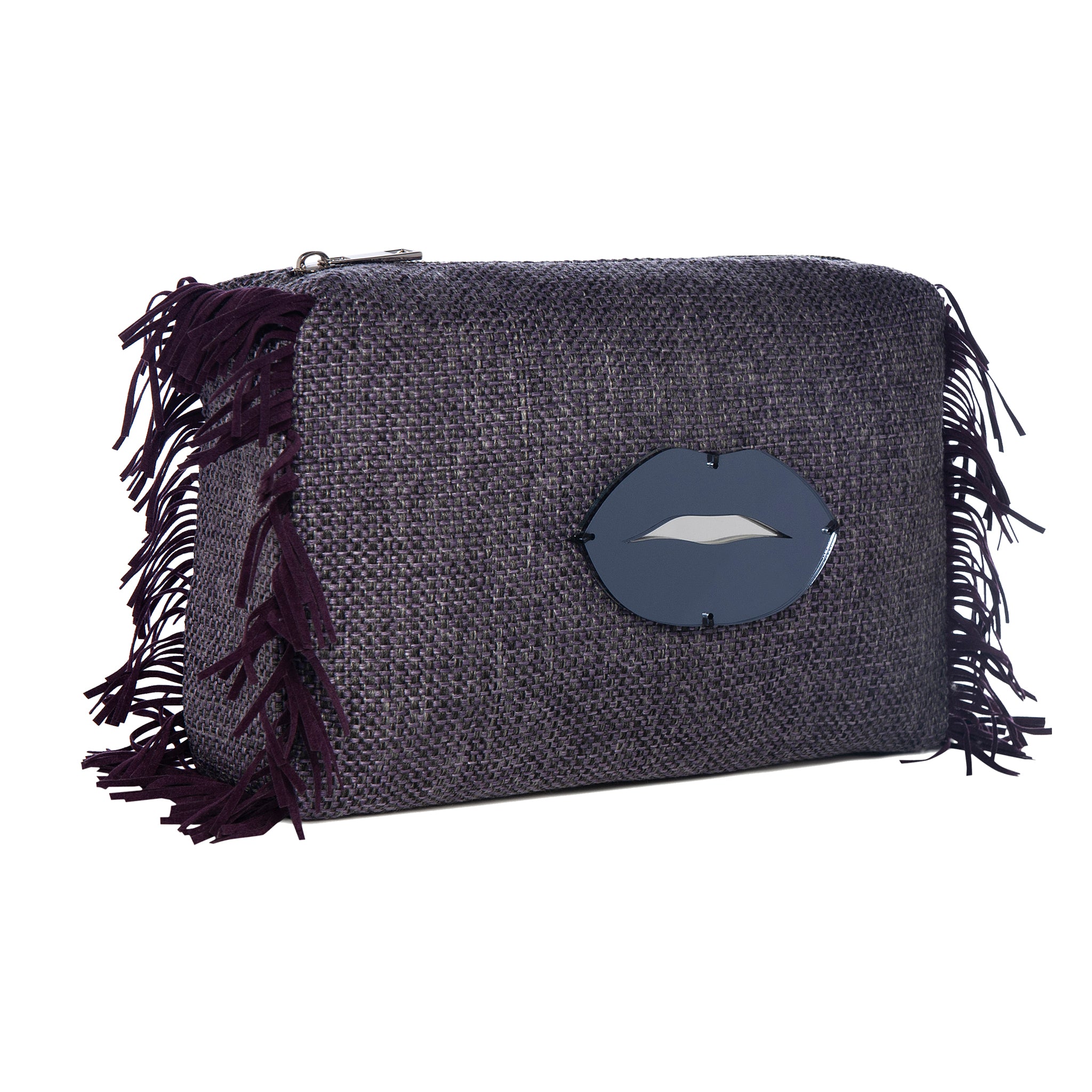 MELISSA Pouch | Purple Woven Lips