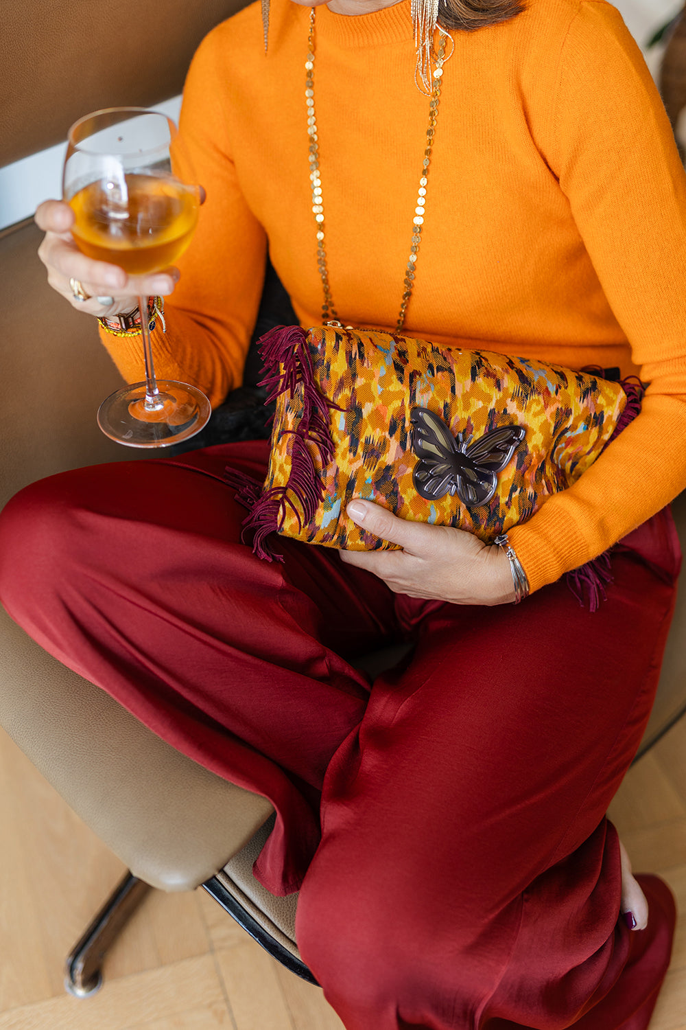 MELISSA Pouch | Yellow Paint Brush Butterfly