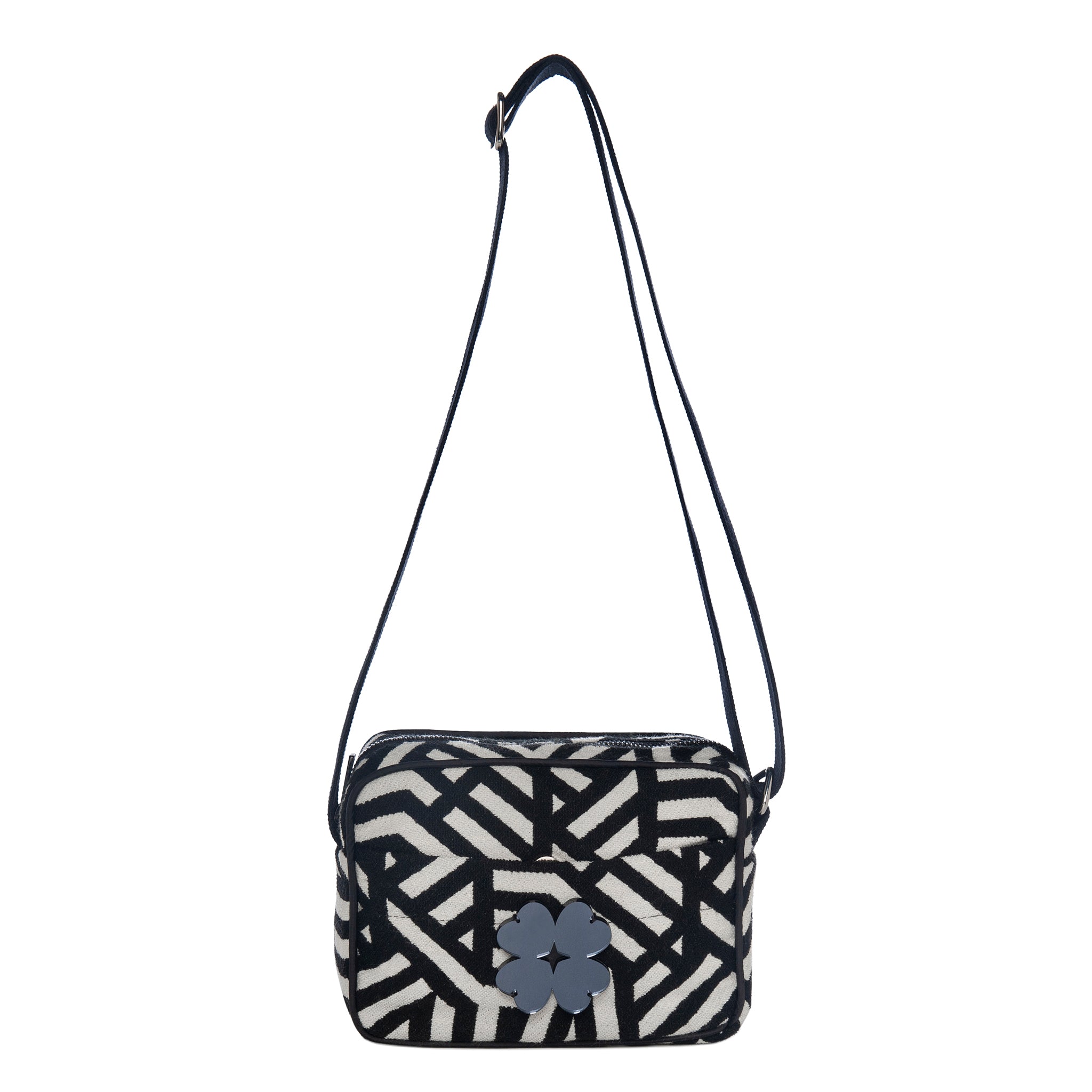 MIMI Shoulder Bag Small | Black Thick Lines Flower