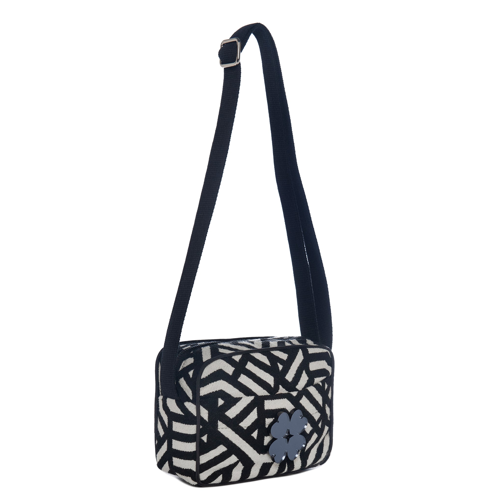 MIMI Shoulder Bag Small | Black Thick Lines Flower