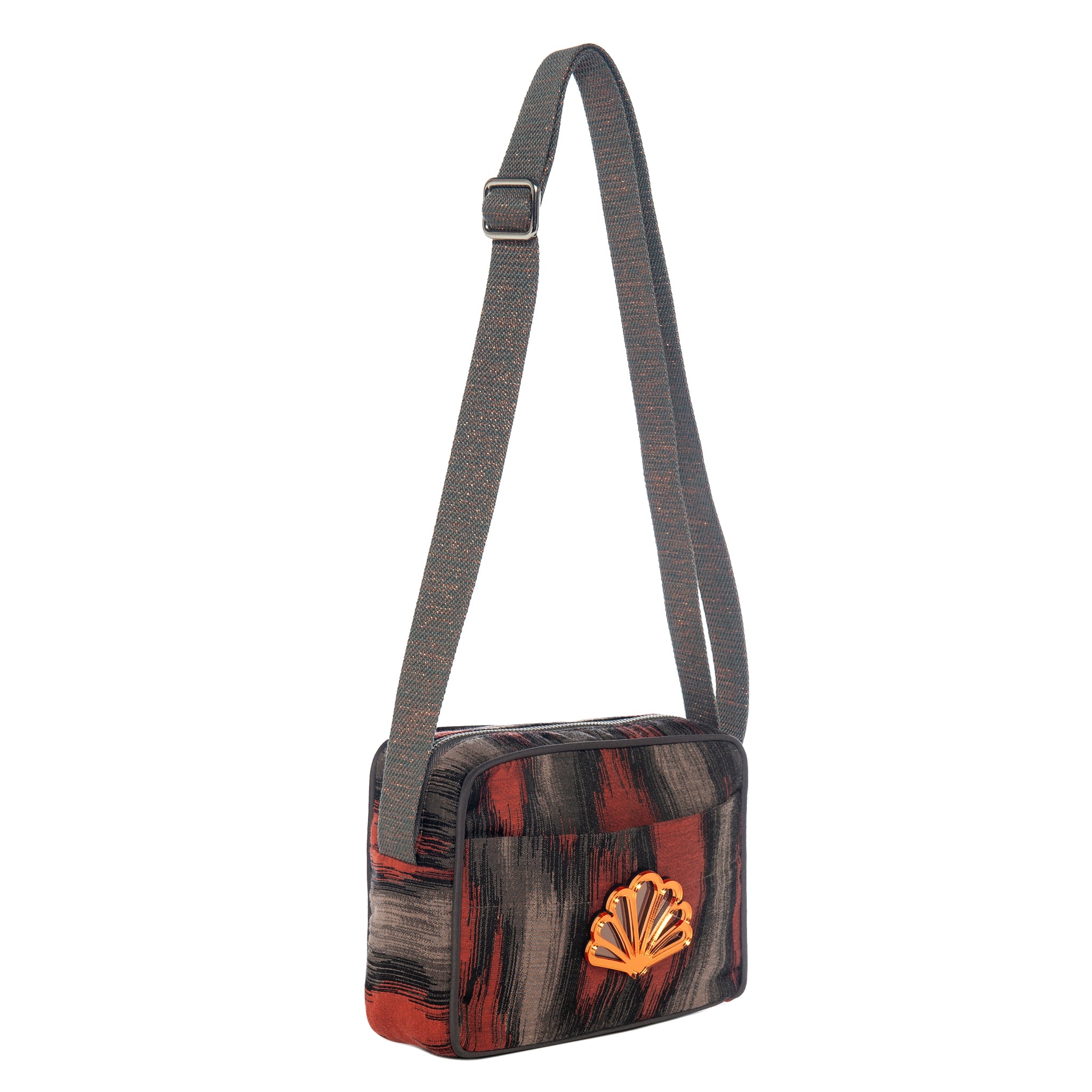 MIMI Shoulder Bag Small | Terracotta Ikat Peacock