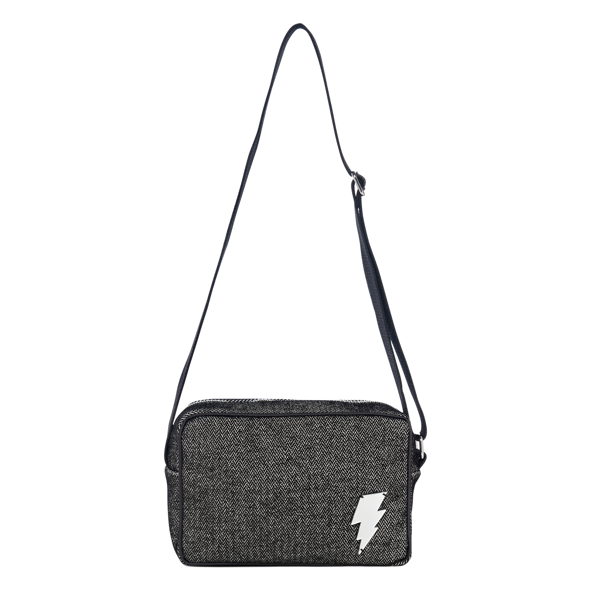 NADIA Shoulder Bag | Black Chevron Lightning