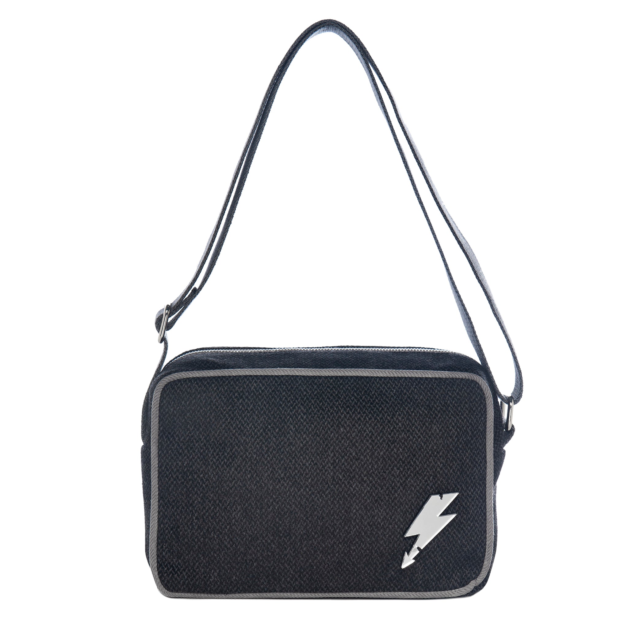 NADIA Shoulder Bag | Dark Grey Chevron Arrow Lightning