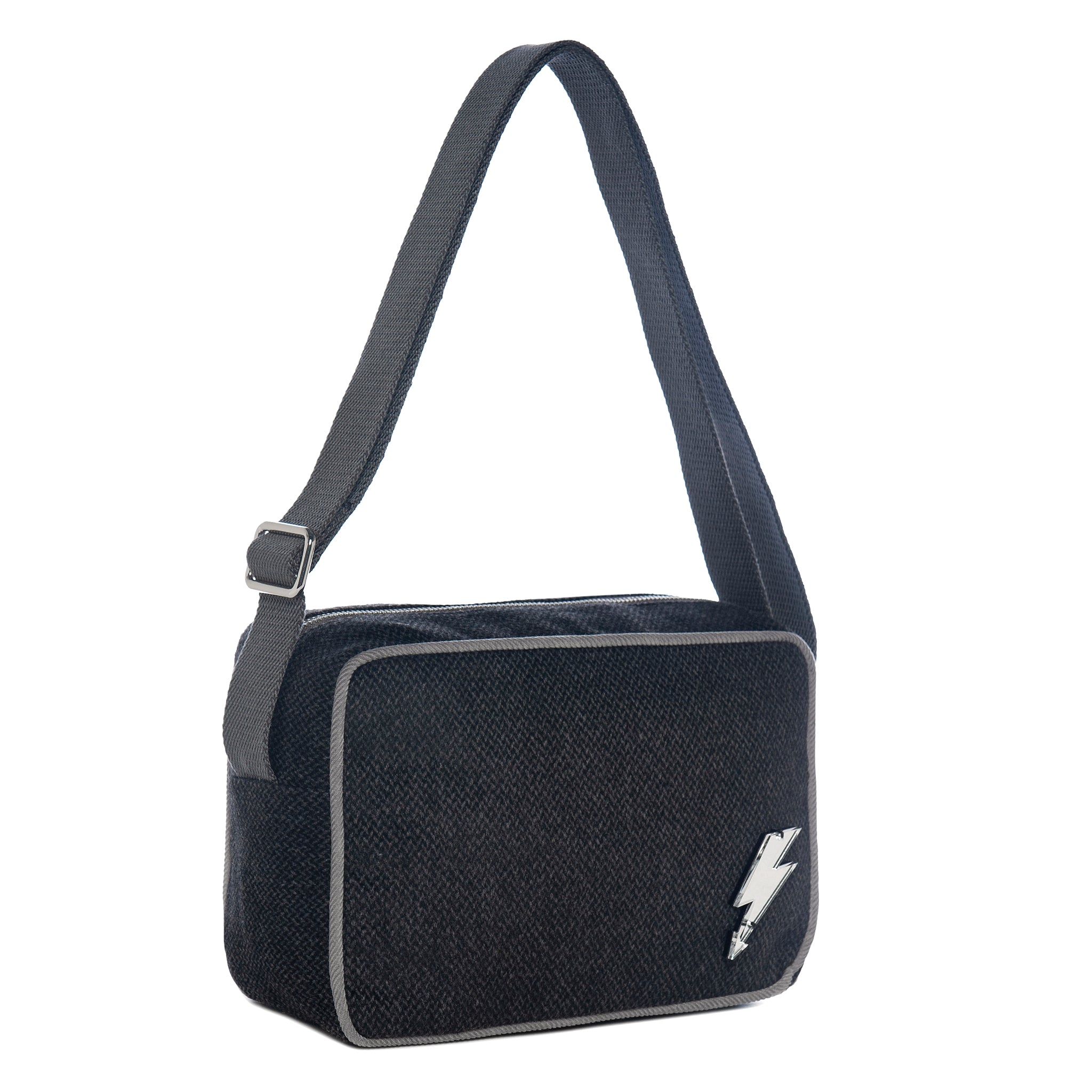 NADIA Shoulder Bag | Dark Grey Chevron Arrow Lightning