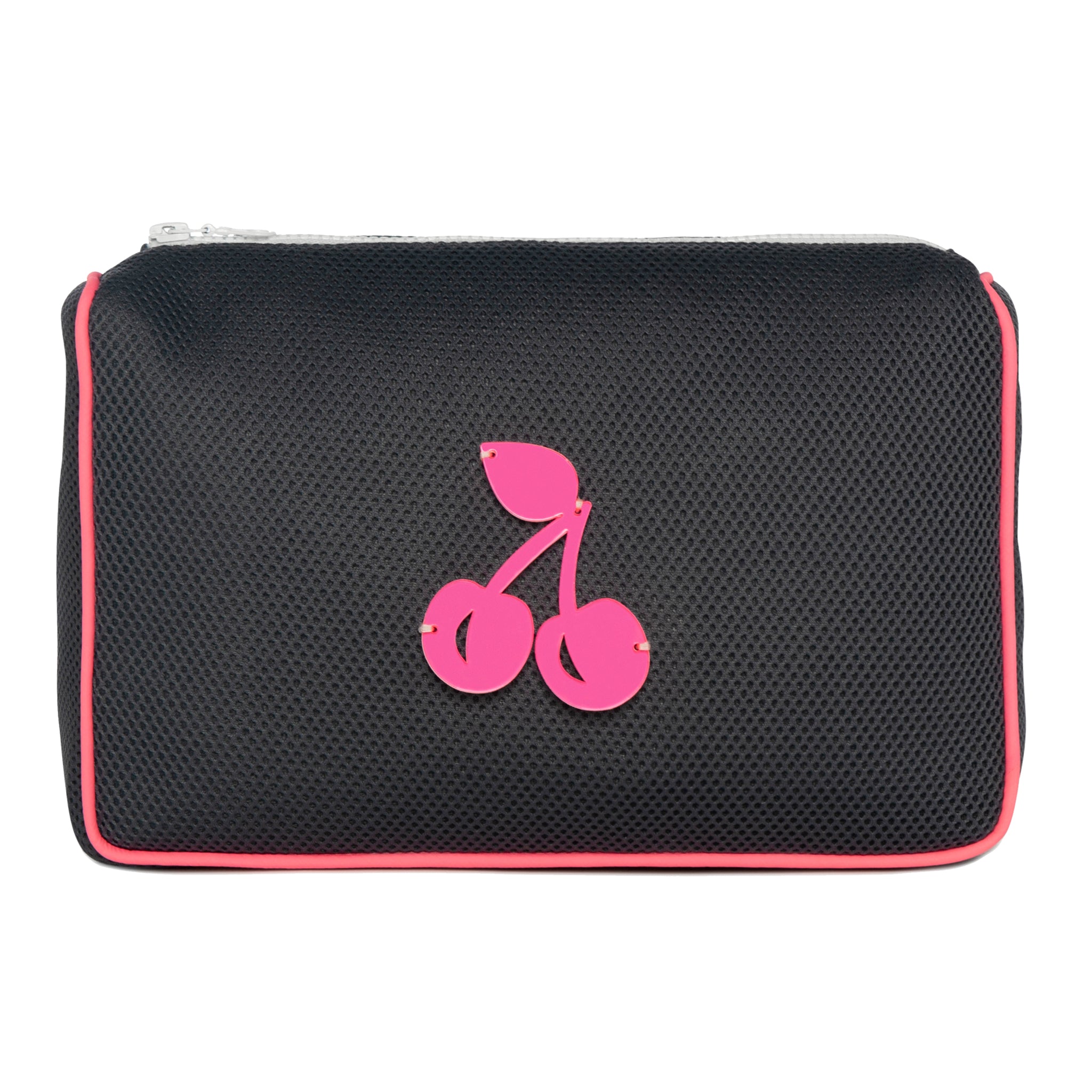 OLIVIA Pouch | Black Bubbles Cherries